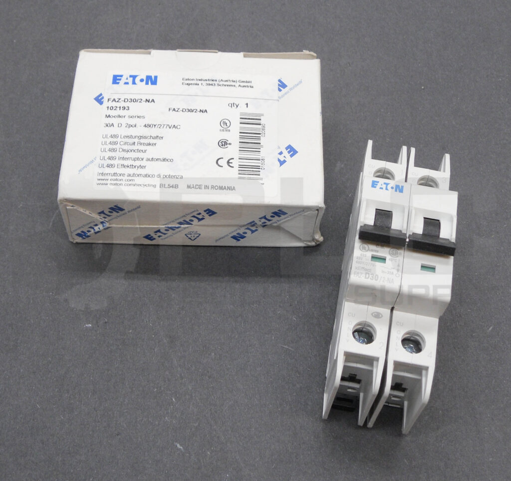 NEW EATON FAZ-D30/2-NA CIRCUIT BREAKER 30A 2 POLE 480V 102193