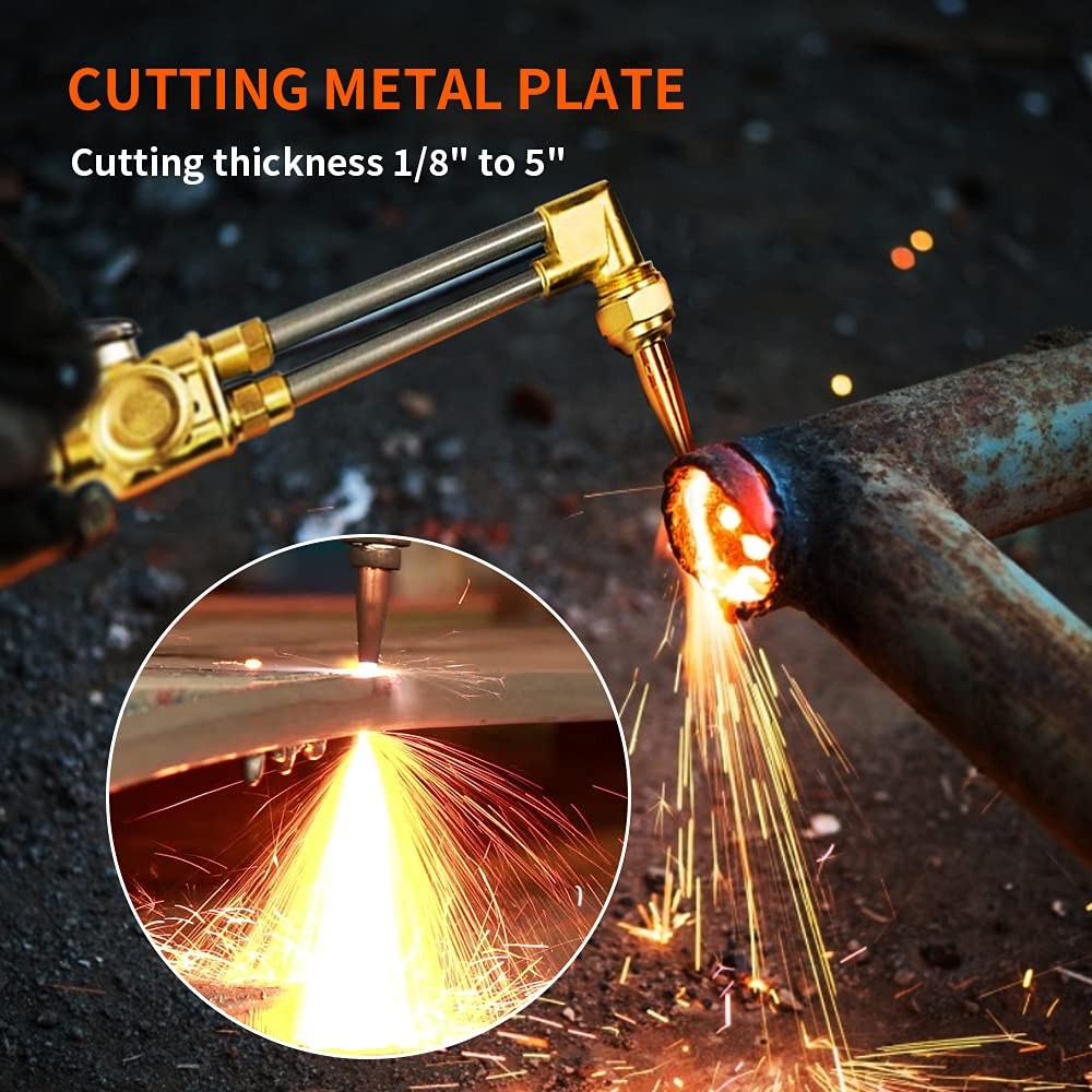 TOAUTO Heavy Duty Cutting Torch, Oxygen Propane Acetylene Welding Torch Flame To