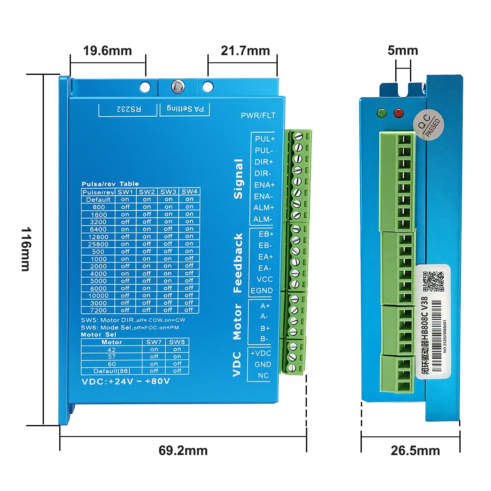 Nema23 57 Closed-loop Stepper Motor 1.2Nm 2.2Nm 3Nm Hybrid Servo Driver Kit CNC