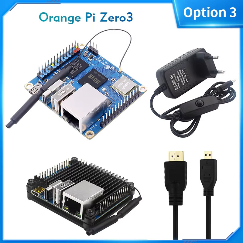 Orange Pi Zero 3 4GB RAM Allwinner H618 WiFi5 + BT 5.0 LPDDR4 16MB SPI Flash Opt