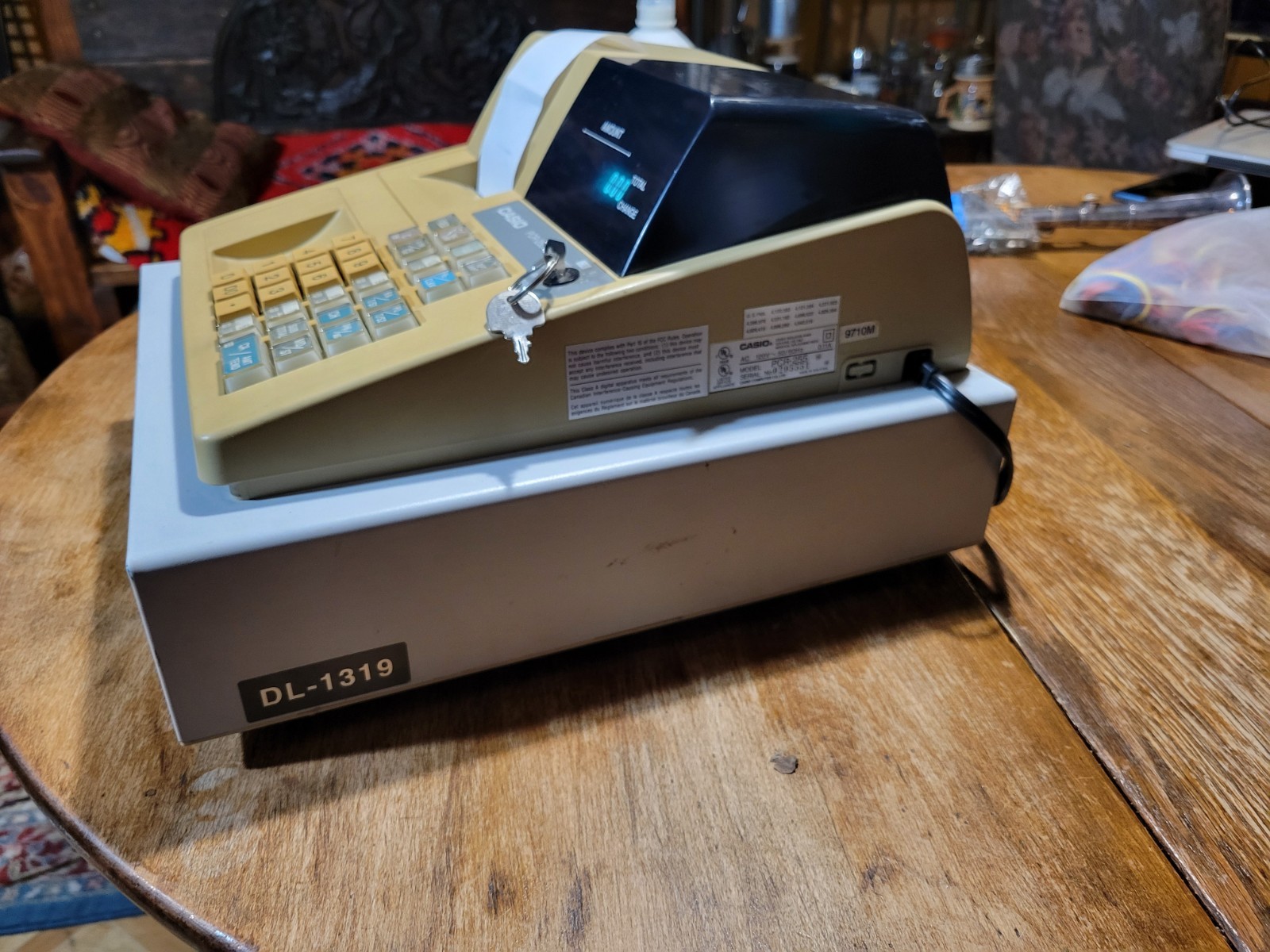 Vintage Casio PCR-255 Cash Register WORKING With Keys Lightweight