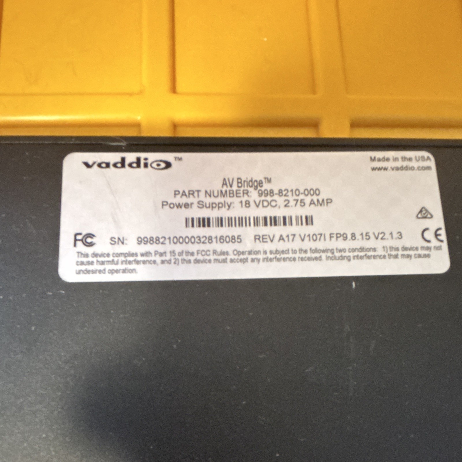 Vaddio AV Bridge Video Conferencing Interface HDMI Composite Video 998-8210-000
