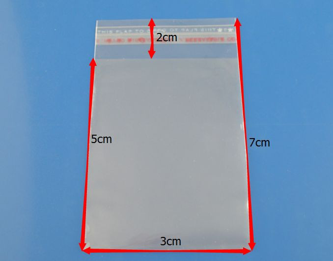 1000PCS Wholesale Lots Self Adhesive Seal Plastic Bags 3x7cm