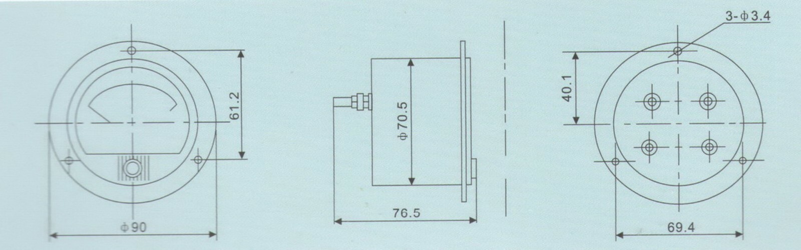 1PC with shunt Dia.90mm Analogue Ammeter Panel meter DC Minus Plus -20A-0-+20A
