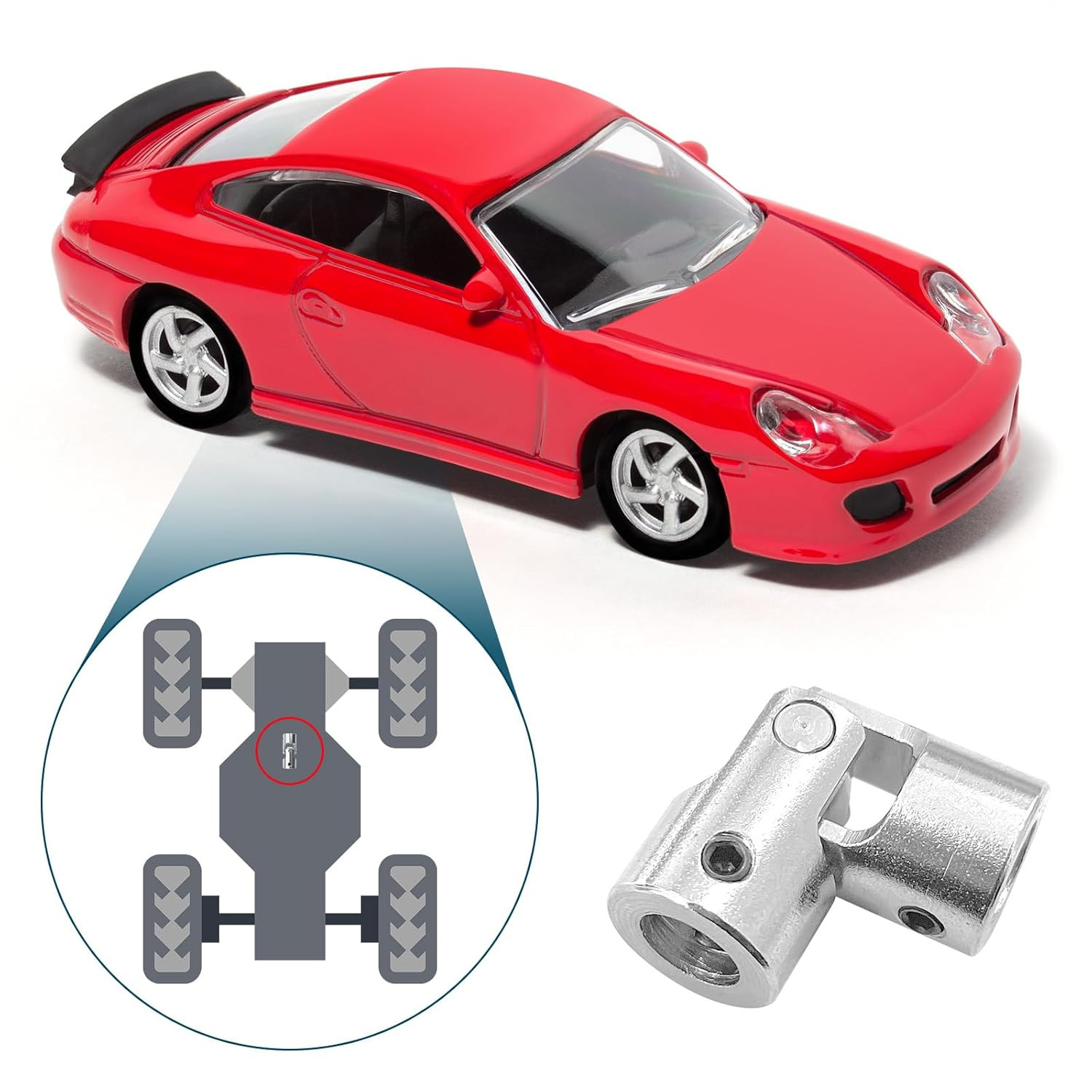 4 Pcs 8Mm to 8Mm Universal Joint Shaft Coupling Rotatable Metal Shaf Coupling