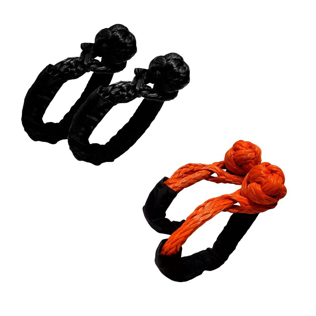2 PC 1/2» x 22» Synthetic Soft Shackle Tow Rope Recovery Strap 37,400LBS