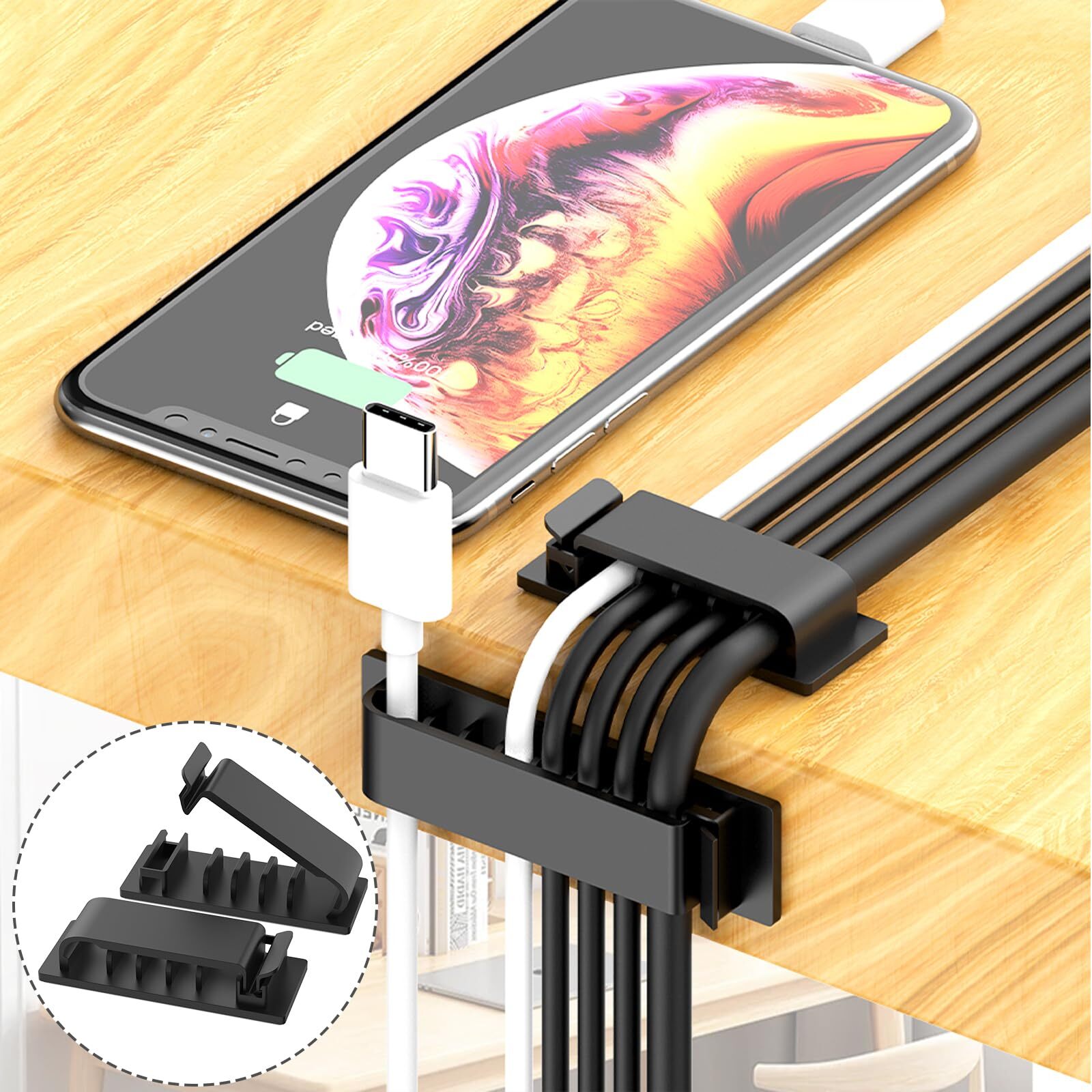 327 PCS Cable Management Kit 4 Cable Cable Sleeves,65 Cable Clips with 13Cord…