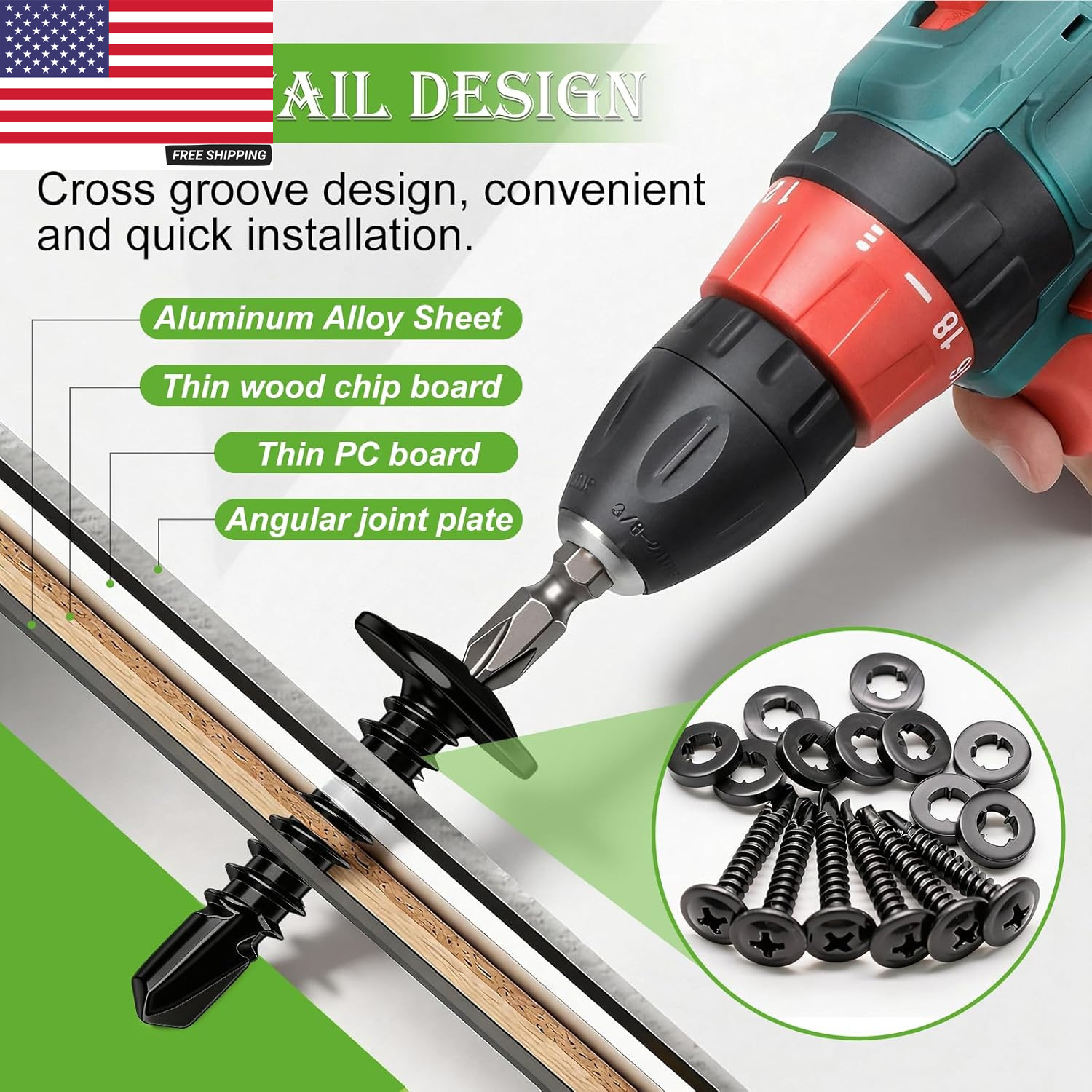 230PCS #8 Self Tapping Screws,410 Stainless Steel Self Tapping Screws for Metal,
