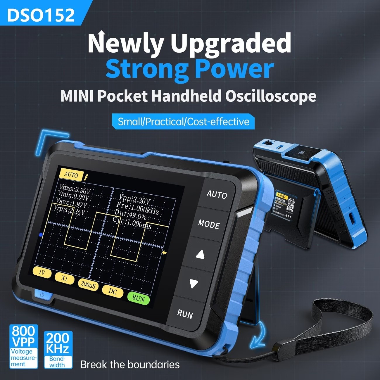 Handheld Digital Oscilloscope Portable Mini DSO for Beginner Repair Teaching