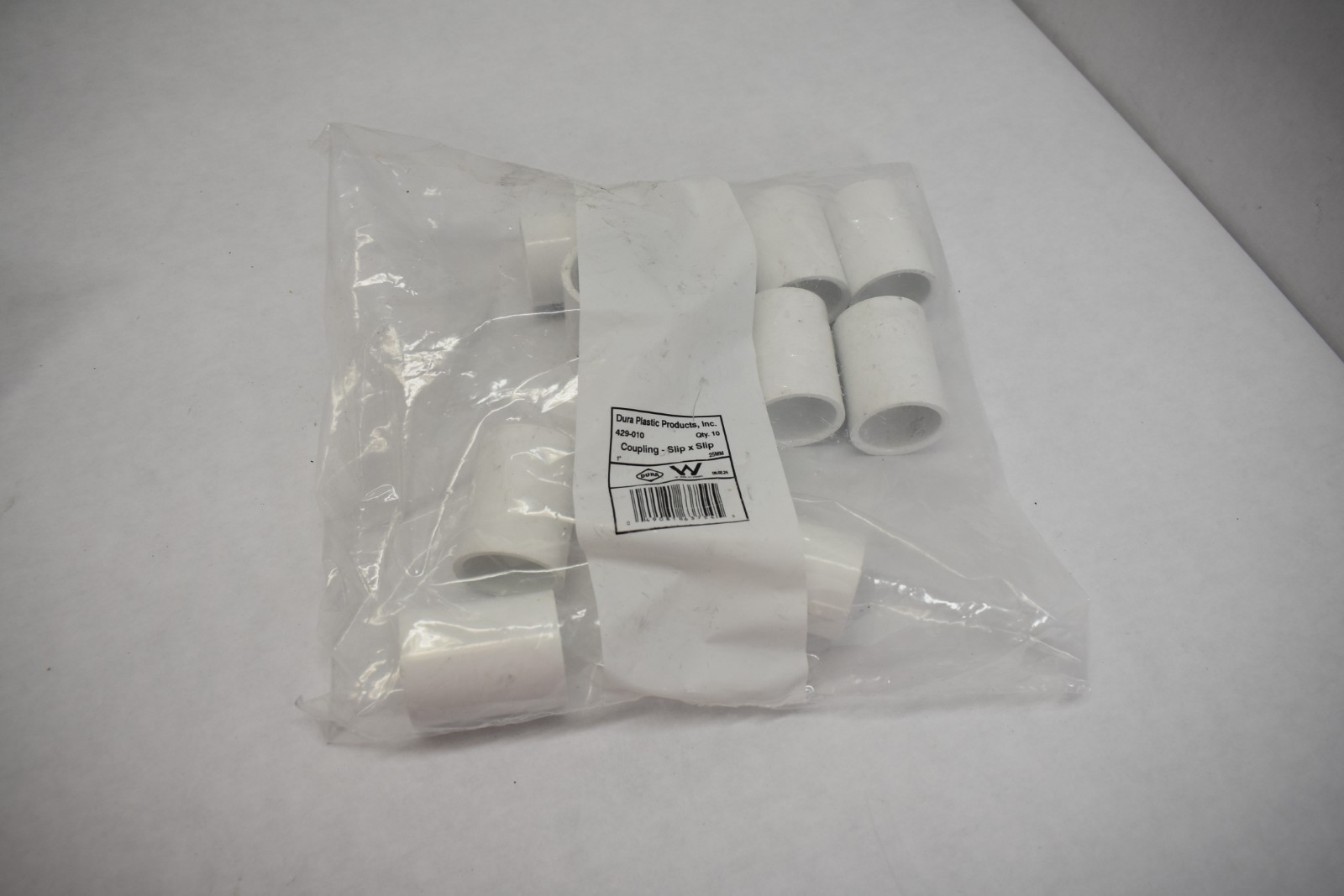 Dura Plastic Products Inc 1″ x 1″ PVC Slip x Slip Couplings 429-010 Lot of 20