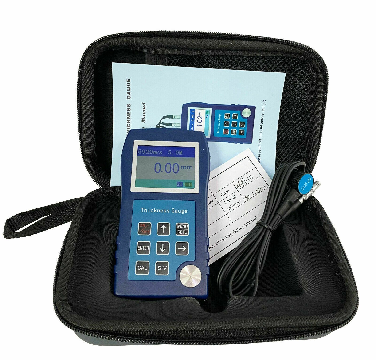 Digital Ultrasonic Thickness Tester Gauge Steel Copper Metal Plastic 0.9-300mm