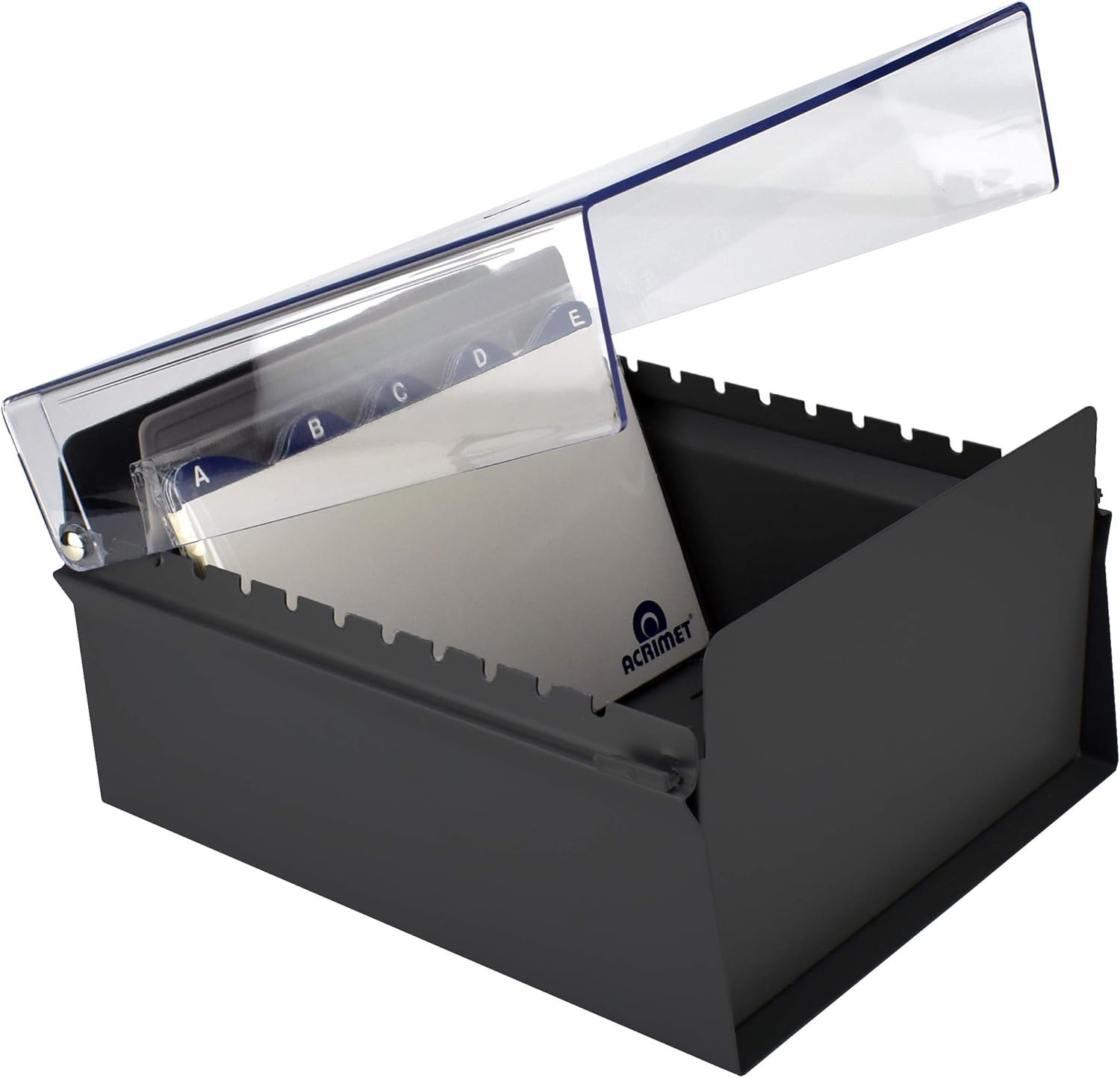 5 X 8 Card File Holder Organizer Box Metal Base Heavy Duty (AZ Index Cards and D