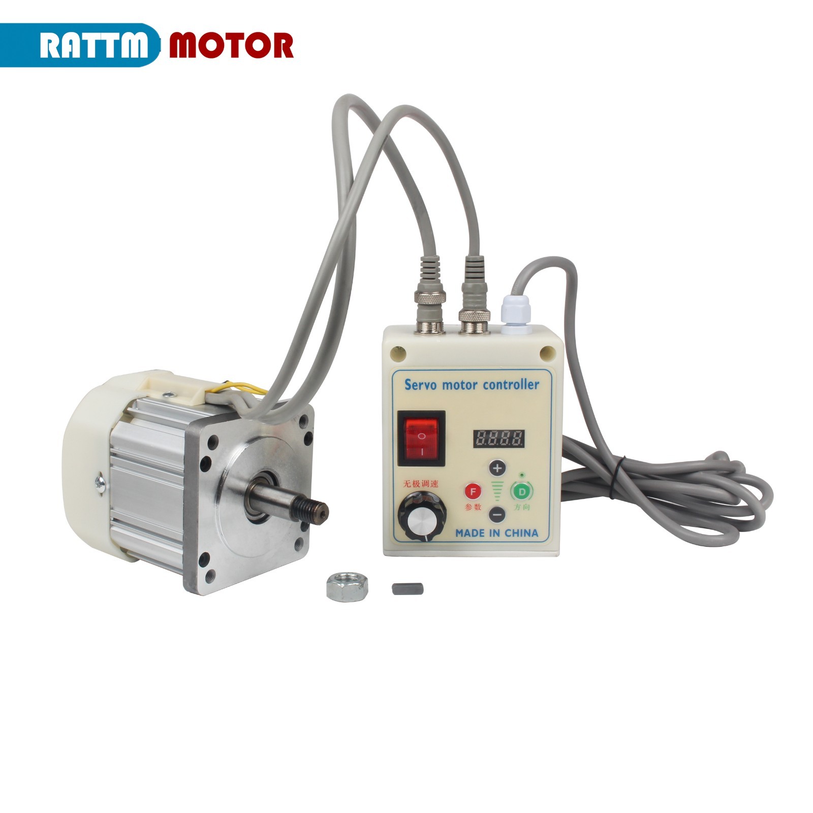 『US』AC110v with Threaded Shaft Brushless Servo Motor +Servo Speed Controller