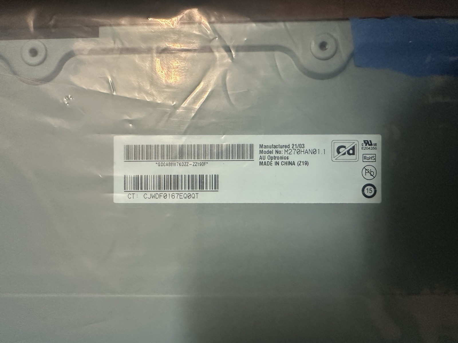 27.0″ FullHD LED LCD Screen IPS Display Panel Replacement M270HAN01.1 1920×1080