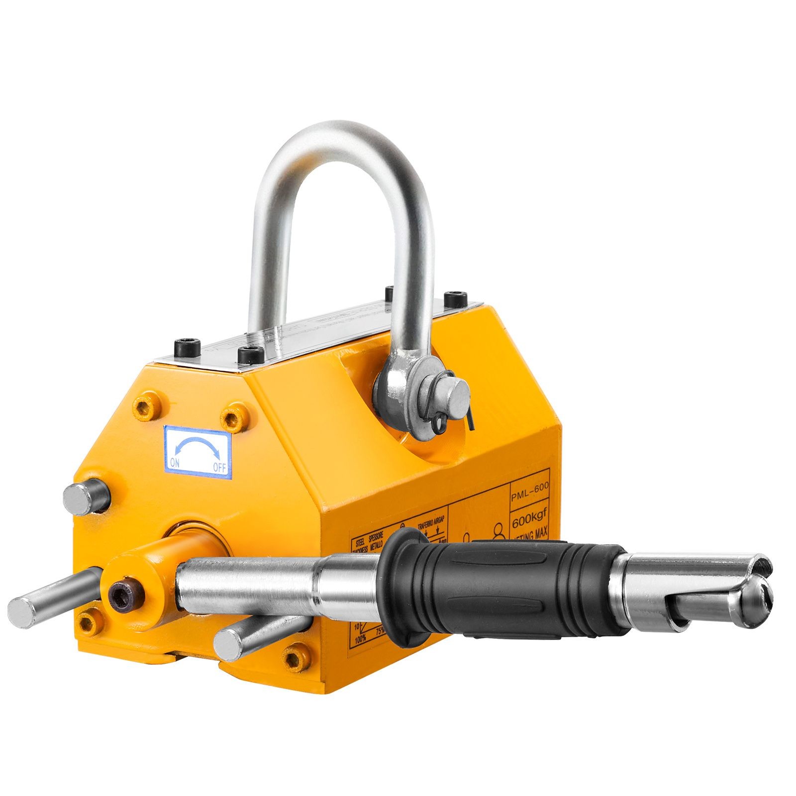 Magnetic Lifter, 1320 lbs/ 600kg Pulling Capacity, 2.5 Safety Factor, Steel and