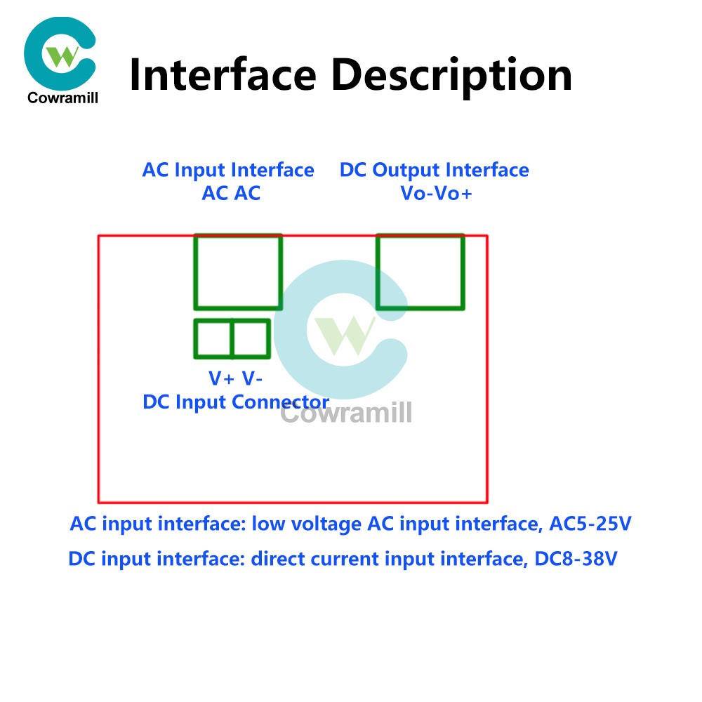 AC 5-25V/DC 8-38V To DC 3.3-32V Buck Power Module Adjustable Voltage Regulator