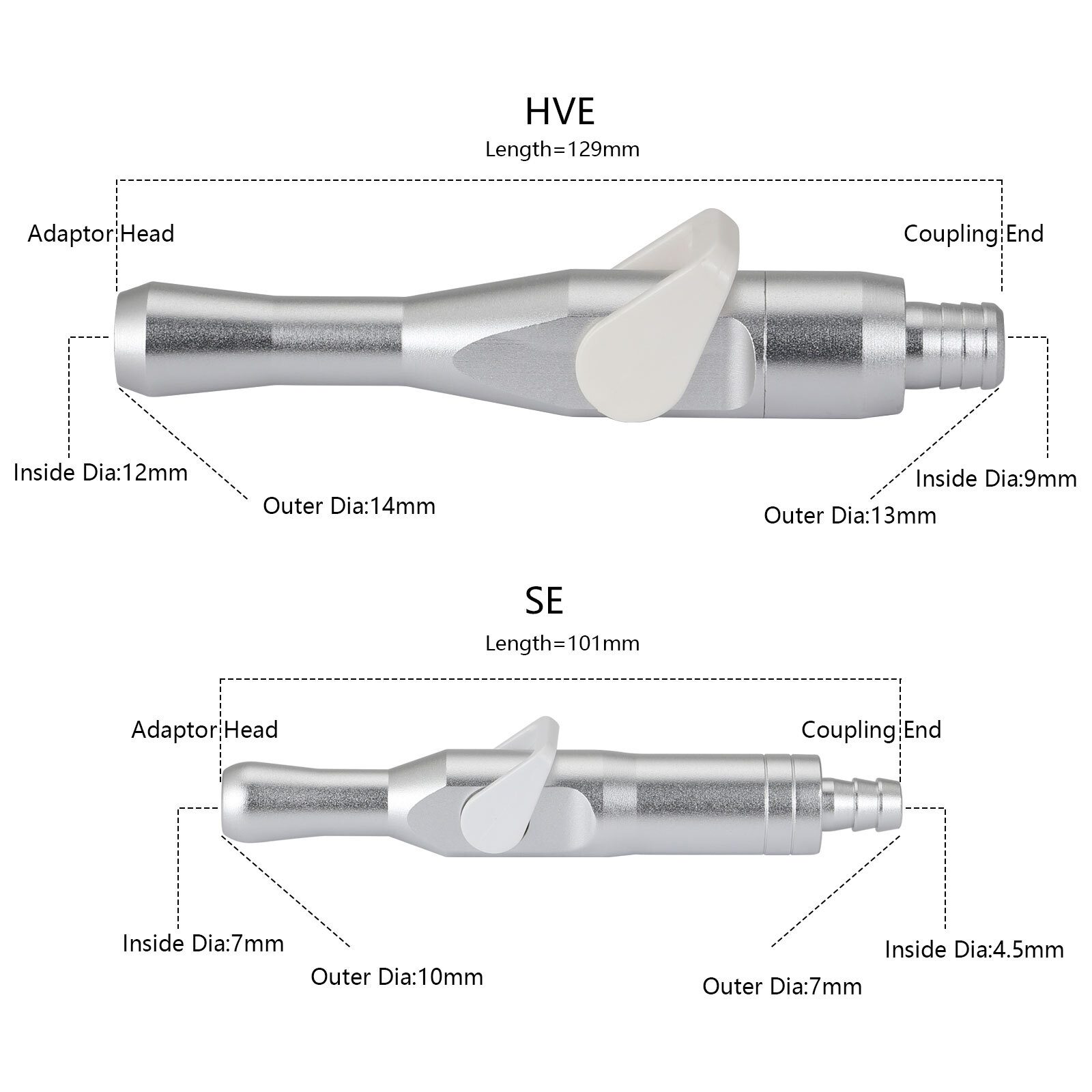 Dental Universal HVE/SE Valves Strong+Weak Suction Handle Saliva Ejector Adaptor