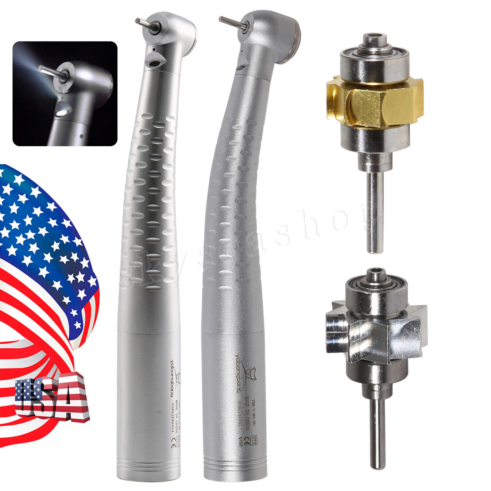YABANGBANG Dental Fiber Optic LED High Speed Handpiece / LED Quick Coupler 4H/6H