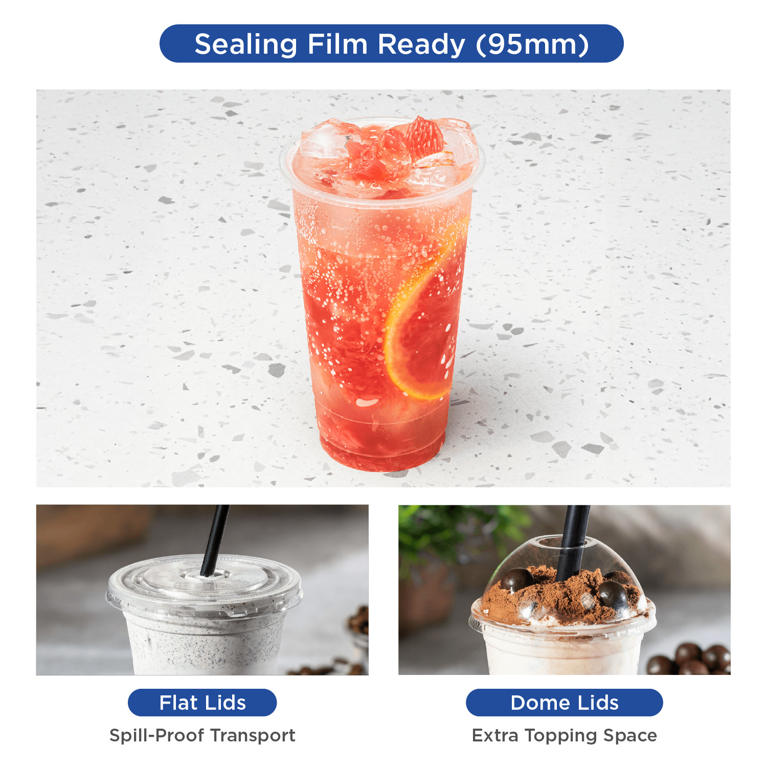 Karat 12oz PP Plastic U-Rim Cold Cups (95mm) – 2,000 ct, C1010 (Karat)