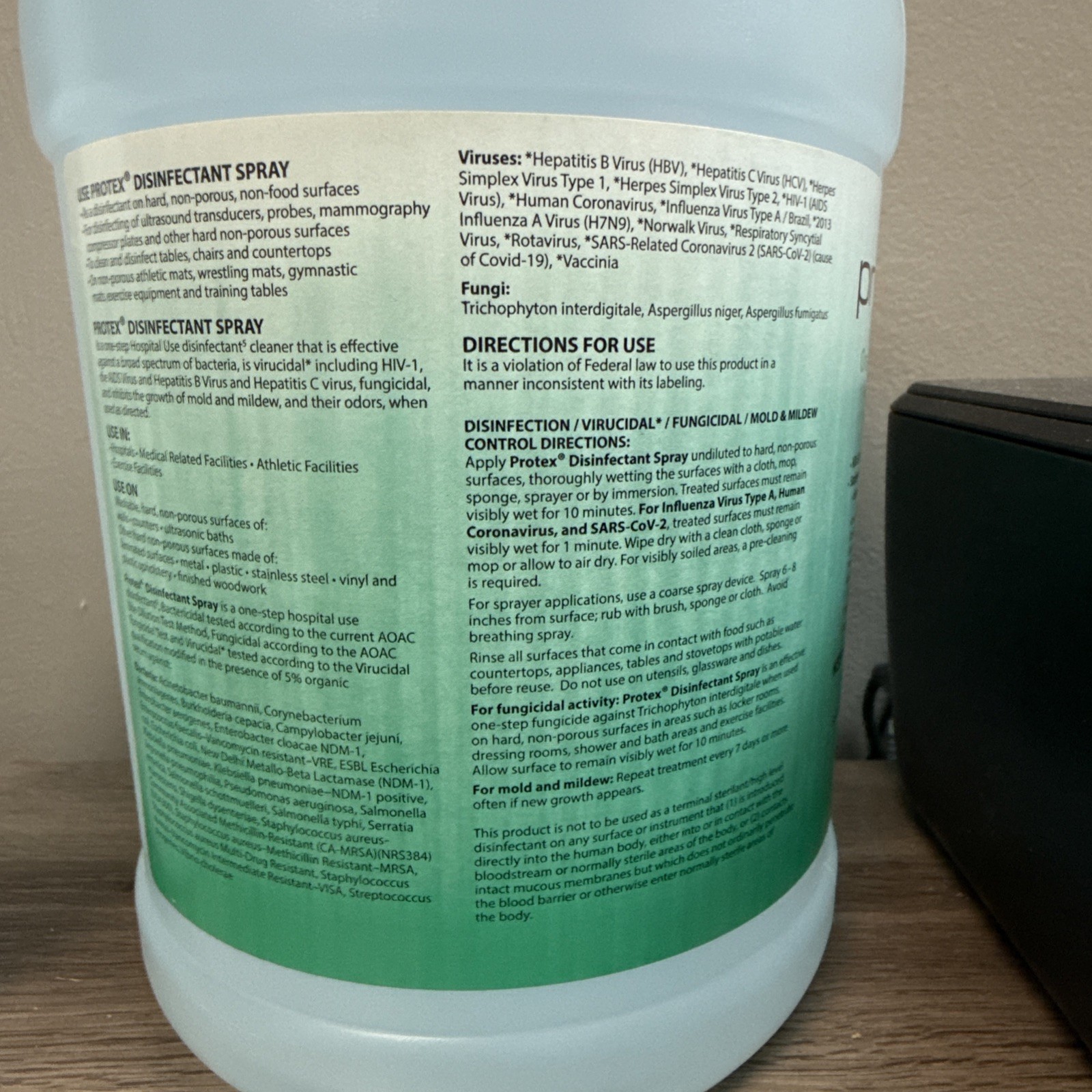 QTY=1 GALLON: Protex Disinfectant Spray C0322012 2026-03-08