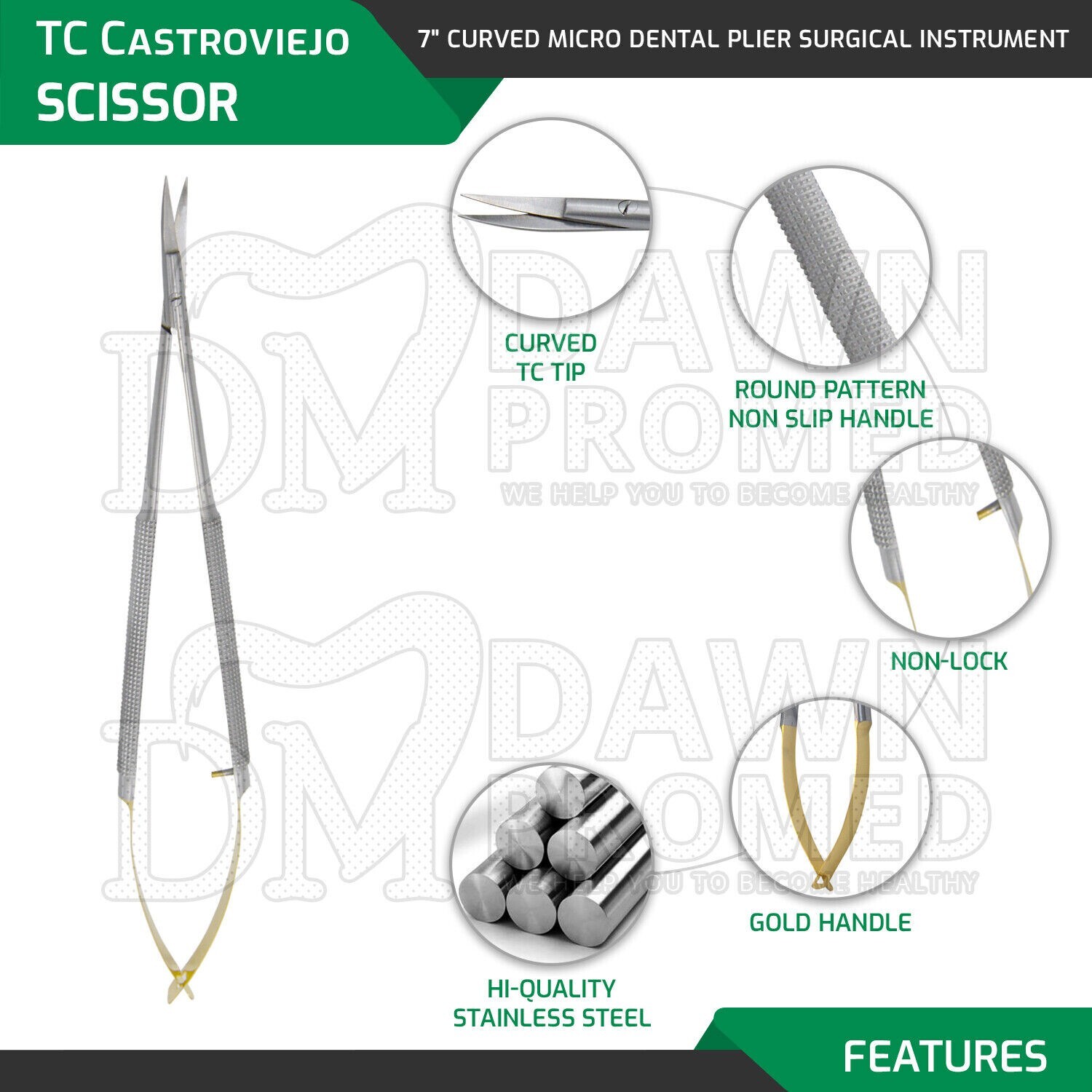 6 Pcs Micro Surgery Set Medical Surgical Instruments German Grade