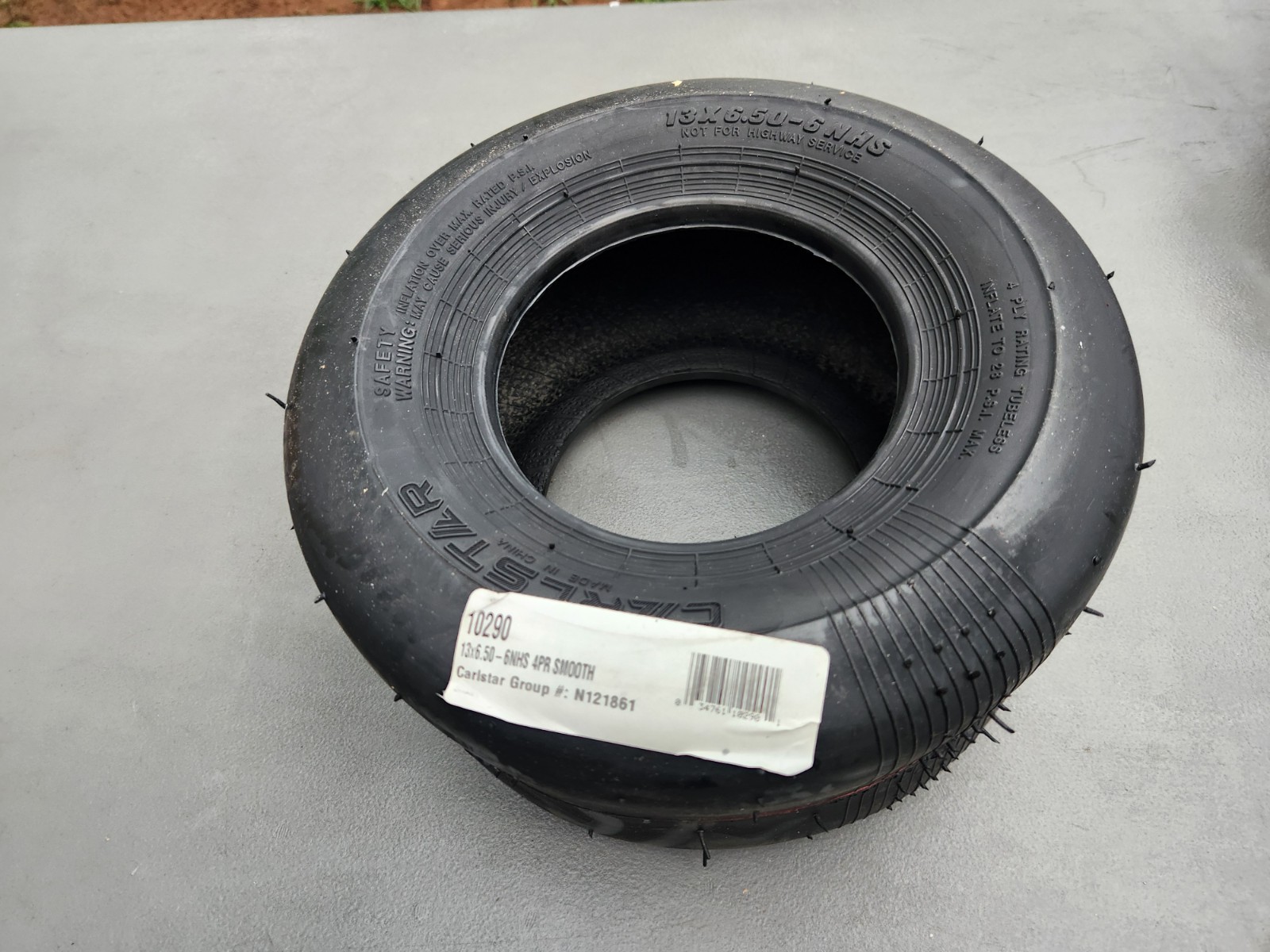 Carlstar 13×6.50-6NHS 4 PR Smooth Tread Tire
