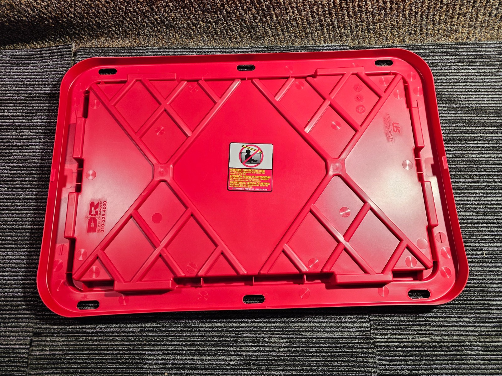 (QTY 2) Greenmade 30-in. x 20-in. Red Snap Lock LID For 27 Gallon Storage Box