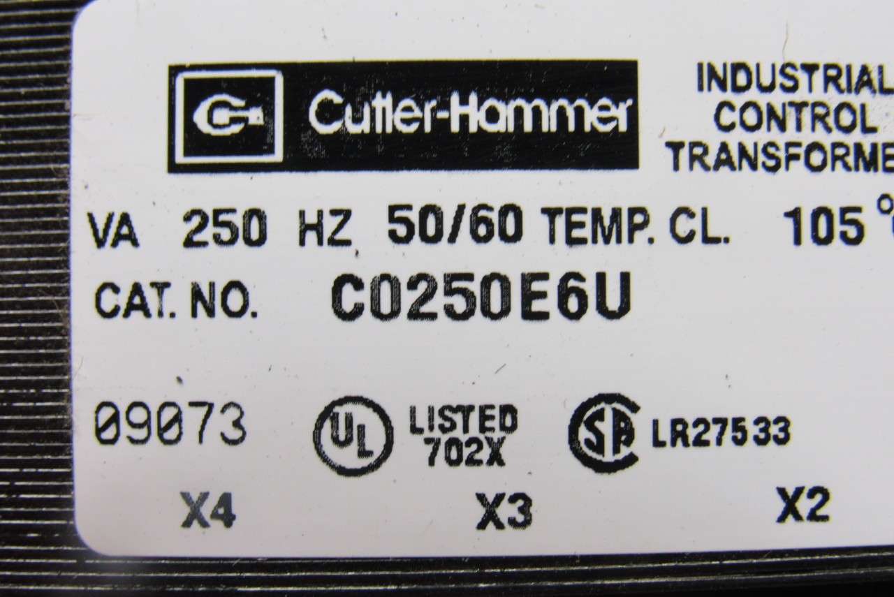 Cutler Hammer C0250E6U 250VA General Purpose Transformer 1 Phase