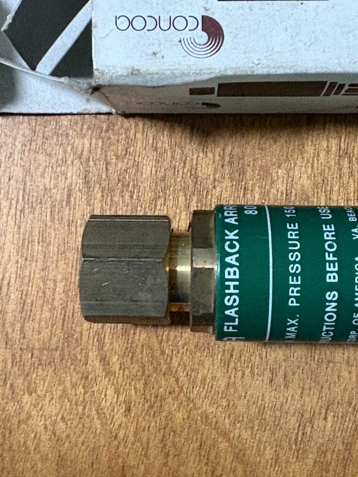 Pair of Concoa flashback arrestors, 8010539 , 8010536, oxygen acetylene unused