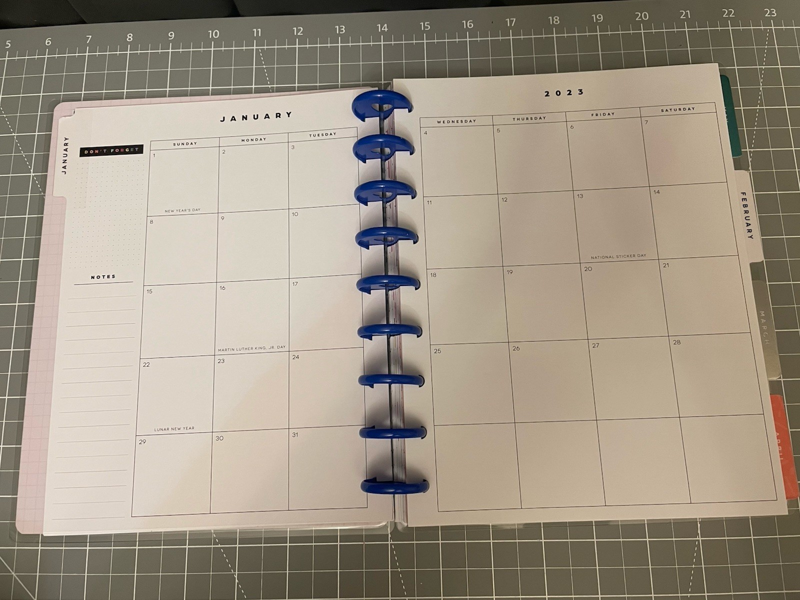 Happy Planner Classic Squad Girls Planner 12 Months 9 Disc Vertical Color Block