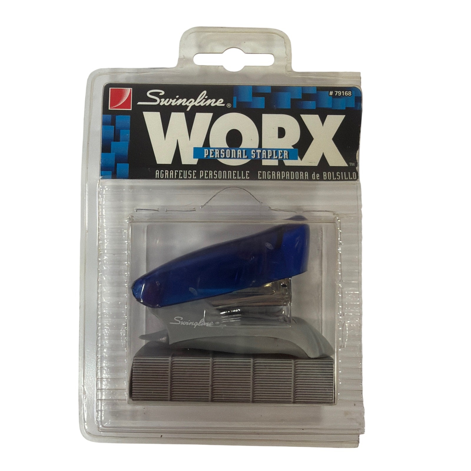Swingline WORX Personal Stapler 79168 Blue Gray With Staples