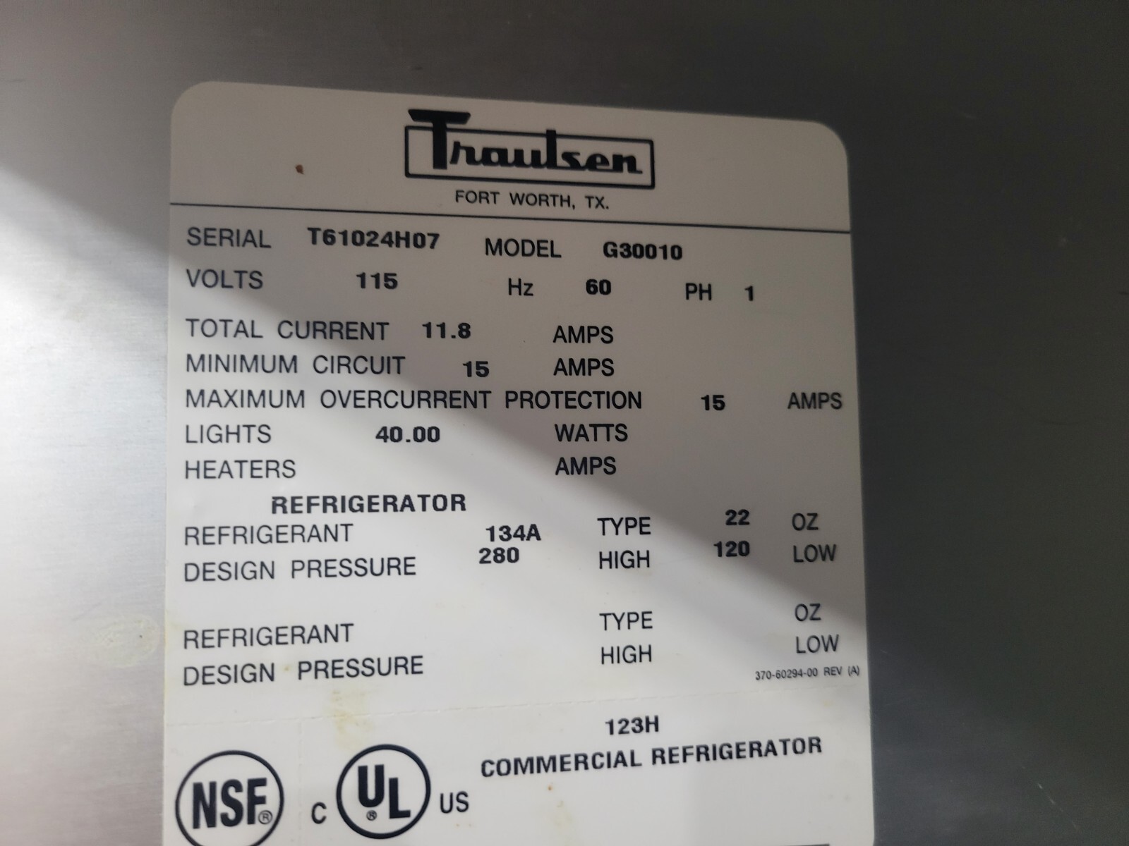 TRAULSEN G30011 3 DOOR REACH IN REFRIGERATOR SOLID DOORS 2017, cheapest on e bay