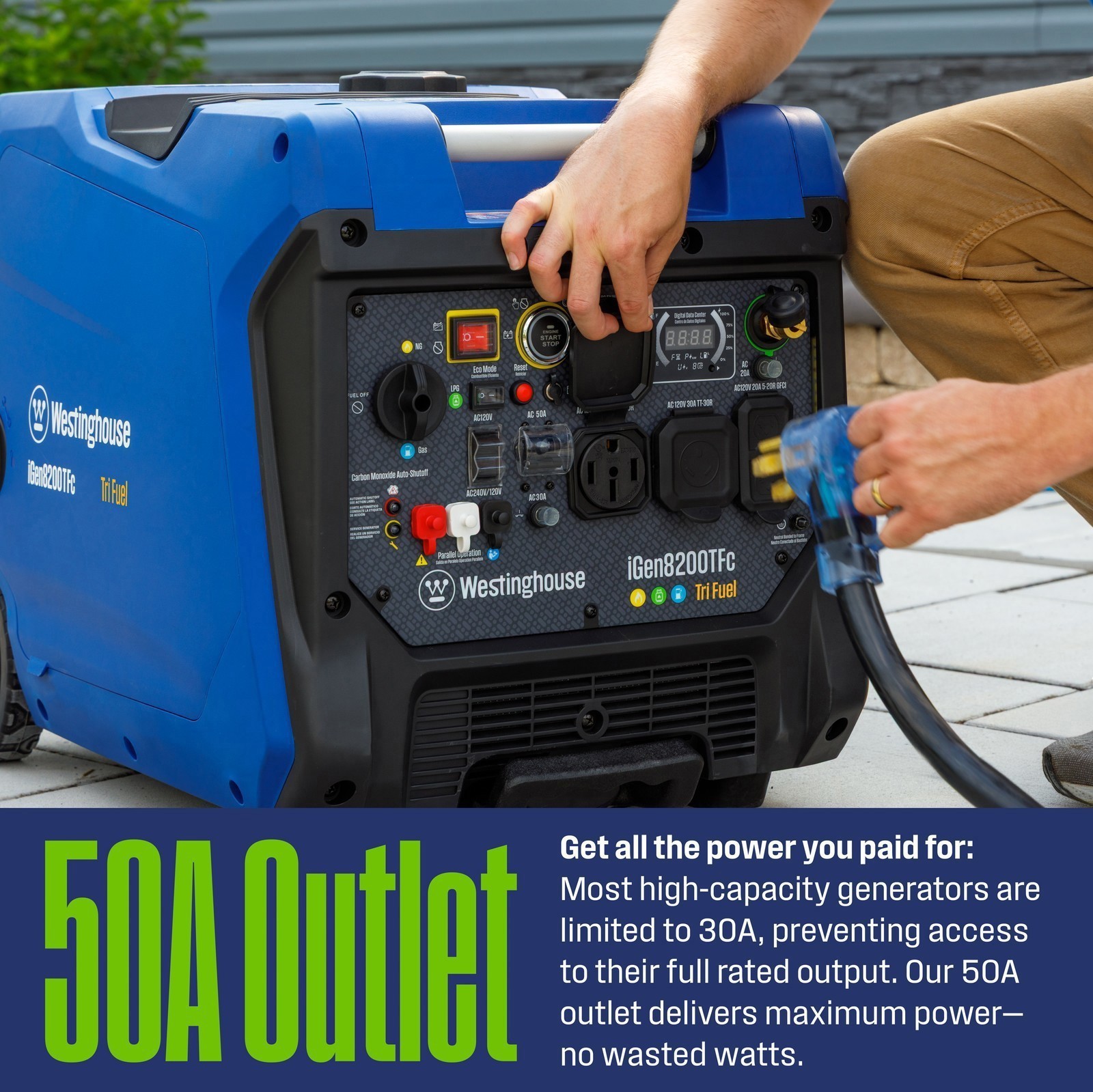 Westinghouse Open Box 8200 Peak Watt Tri Fuel Inverter Generator