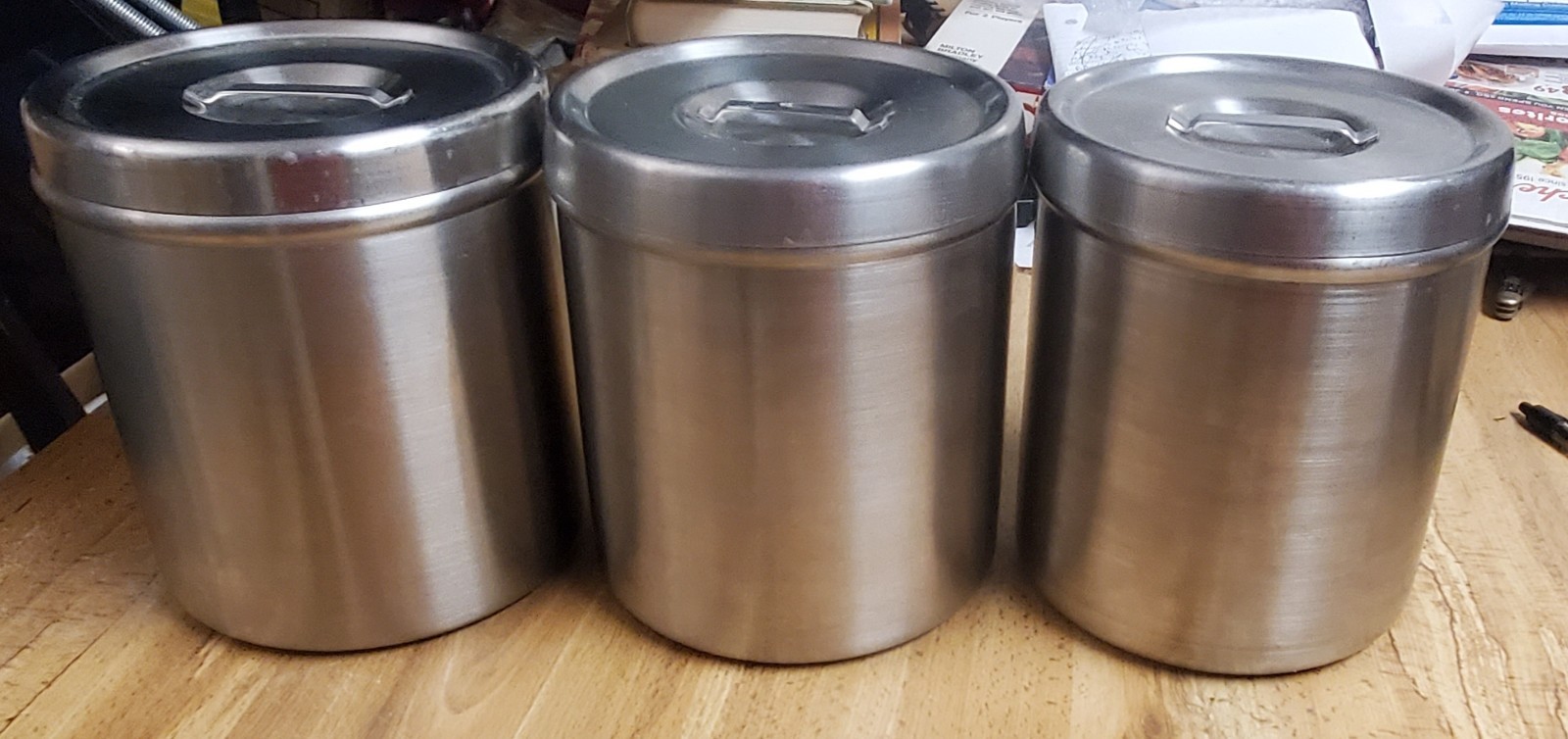 Lot of 3 Vintage Polar Ware Stainless Steel Medical Storage Canister With Lids