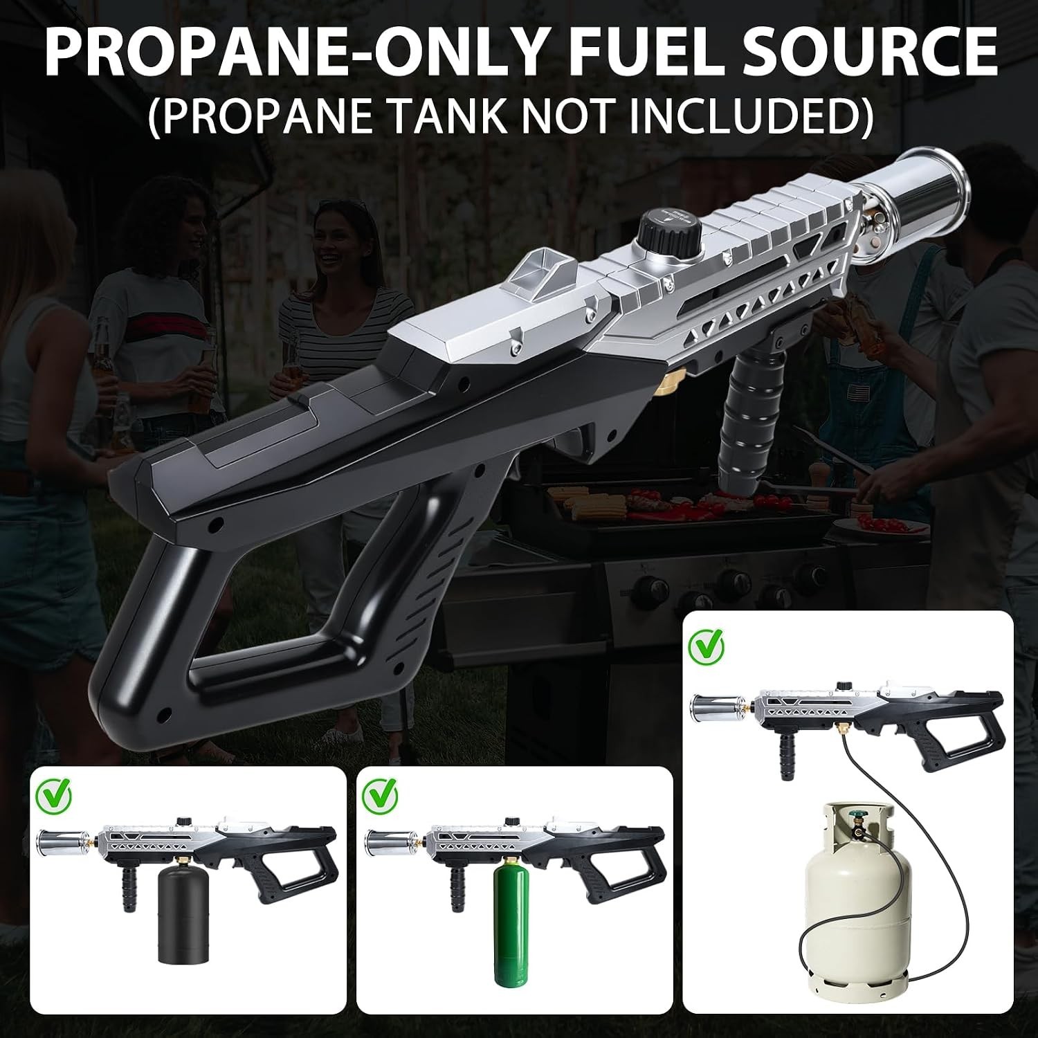 Muphop Powerful Propane Torch Gun, Flamethrower Gun with Adjustable Flame, Bl…
