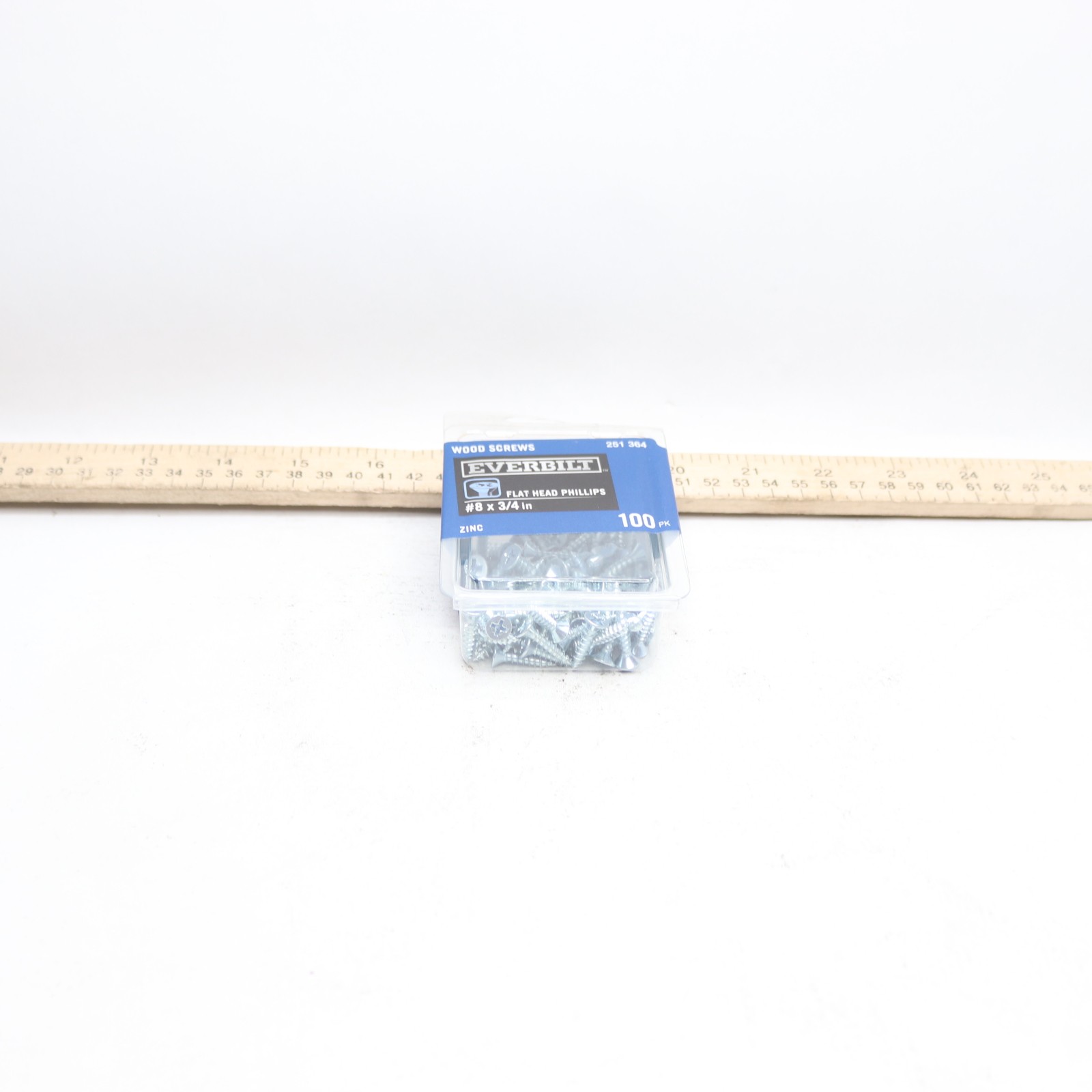 (100-Pk) Everbilt Flat-Head Phillips Drive Wood Screw Zinc-Plated #8 x 3/4