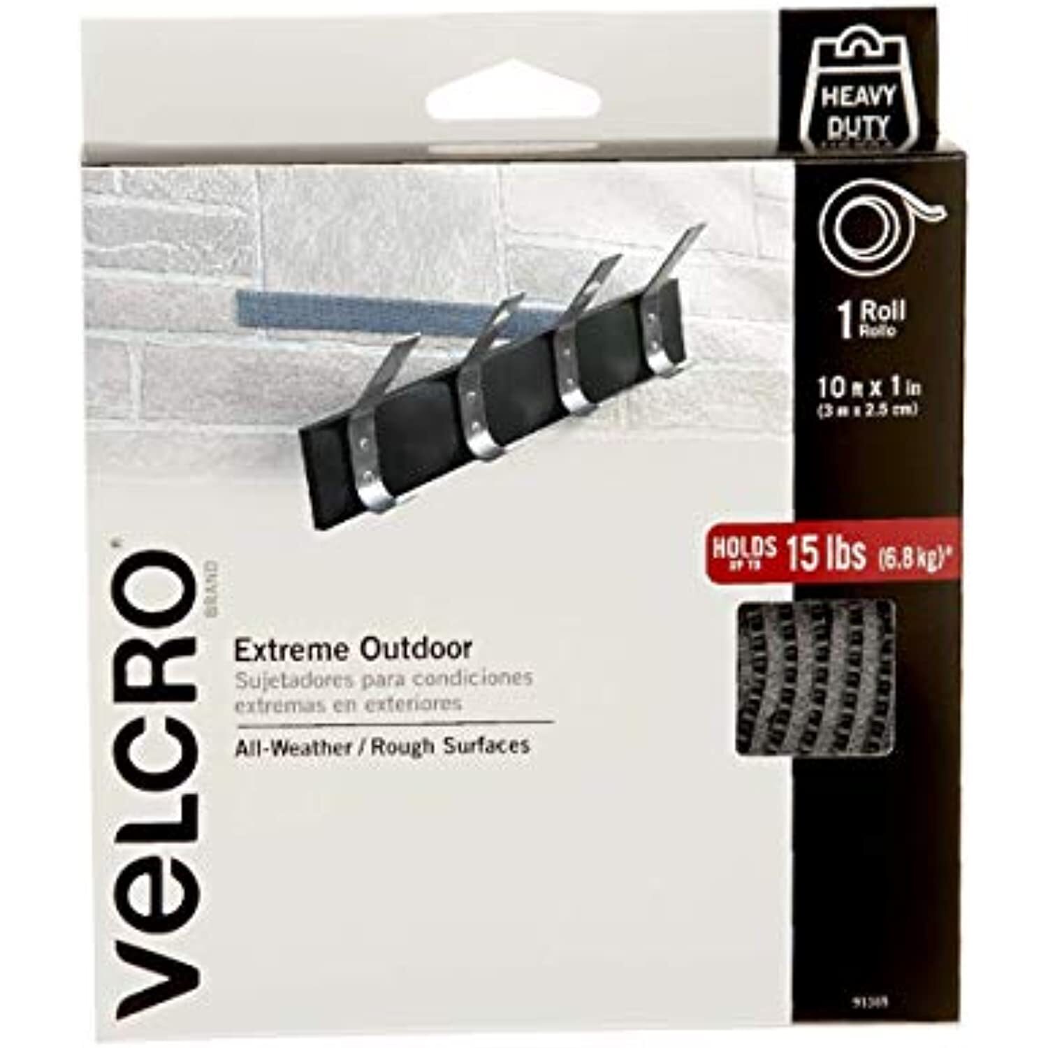 VELCRO Brand Extreme Outdoor Heavy Duty Tape | 10Ft x 1 In | Holds 15 lbs |