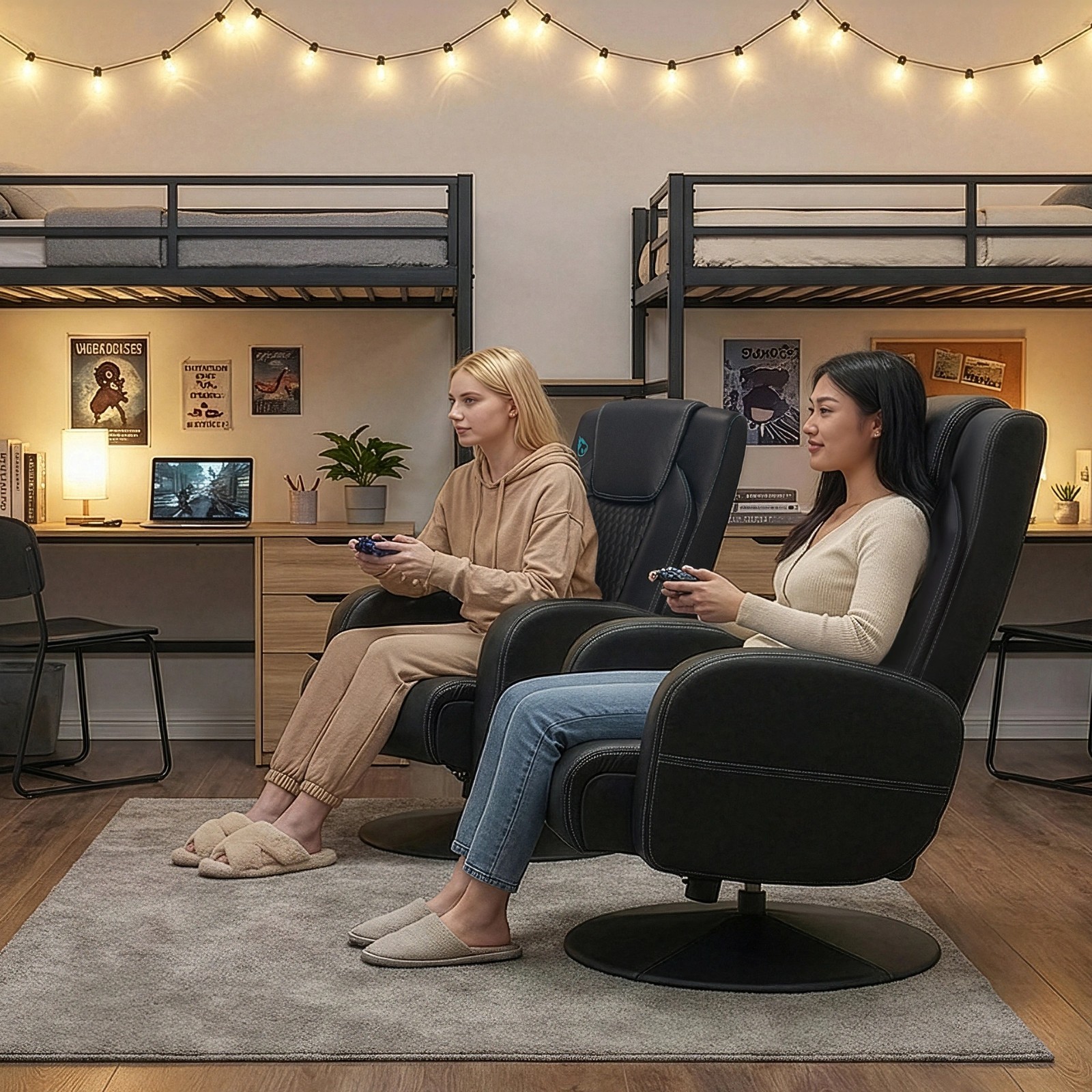 DPS Centurion Pedestal Swivel Gaming Chair with Storage Pockets, Reclining Chair