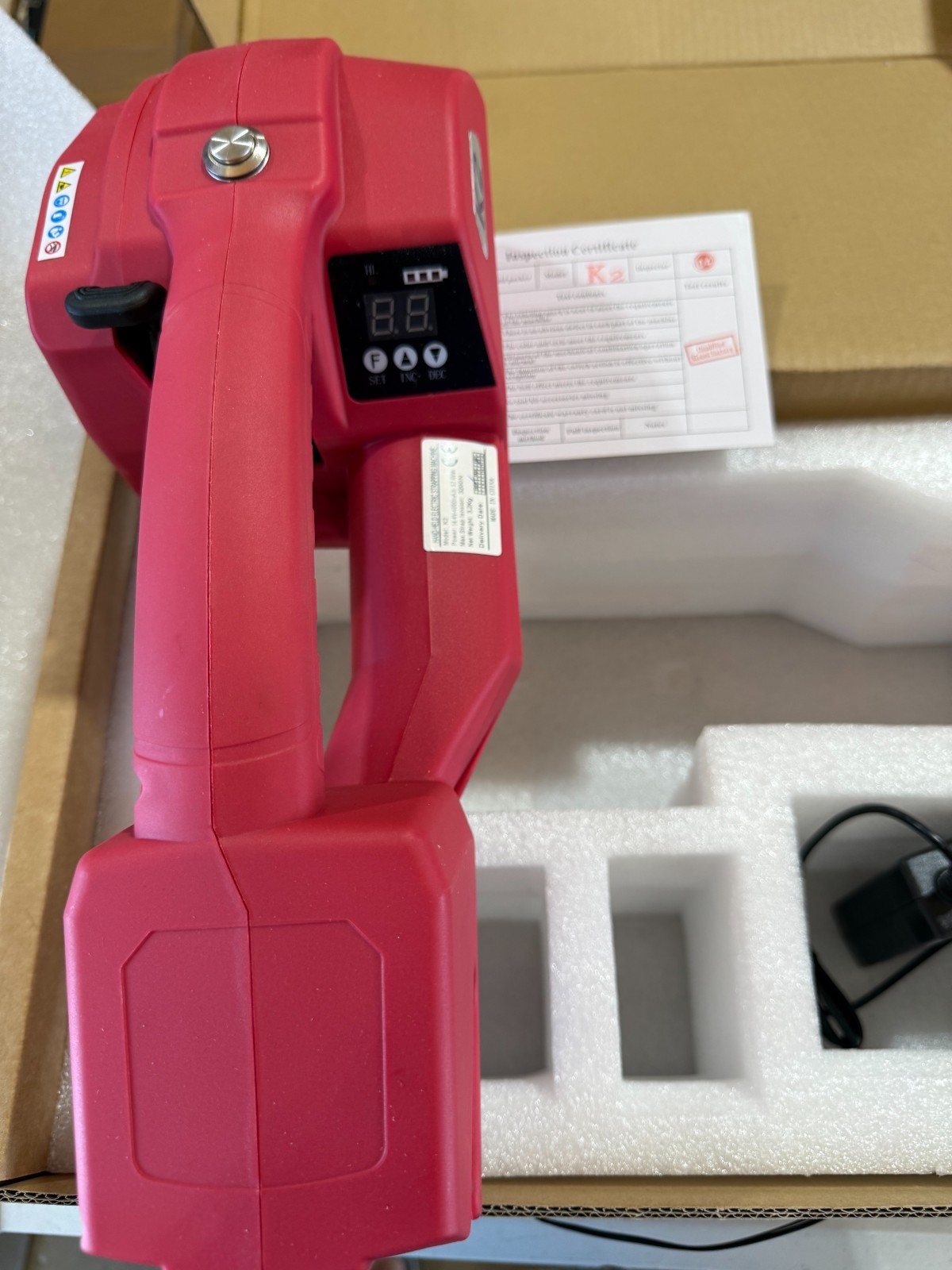 Handheld Electric Strapping Machine with Display and 4000mAh Battery Adjustable