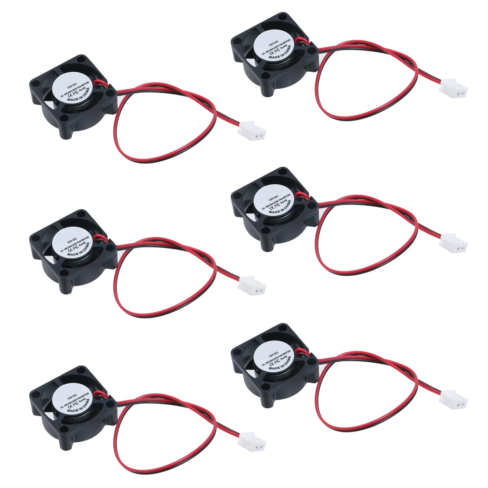 12V 0.1A 2Pin 25mm x25mm x10mm DC Small Mini Brushless Cooling Fan