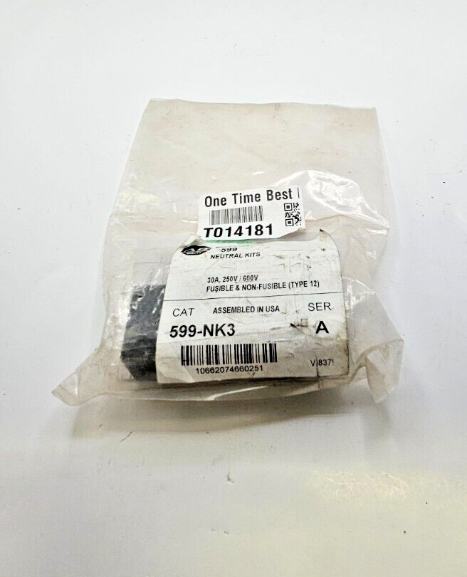 AB 599-NK3 Neutral 30A, 250V / 600V Fusible & Non-Fusible (TYPE 12)