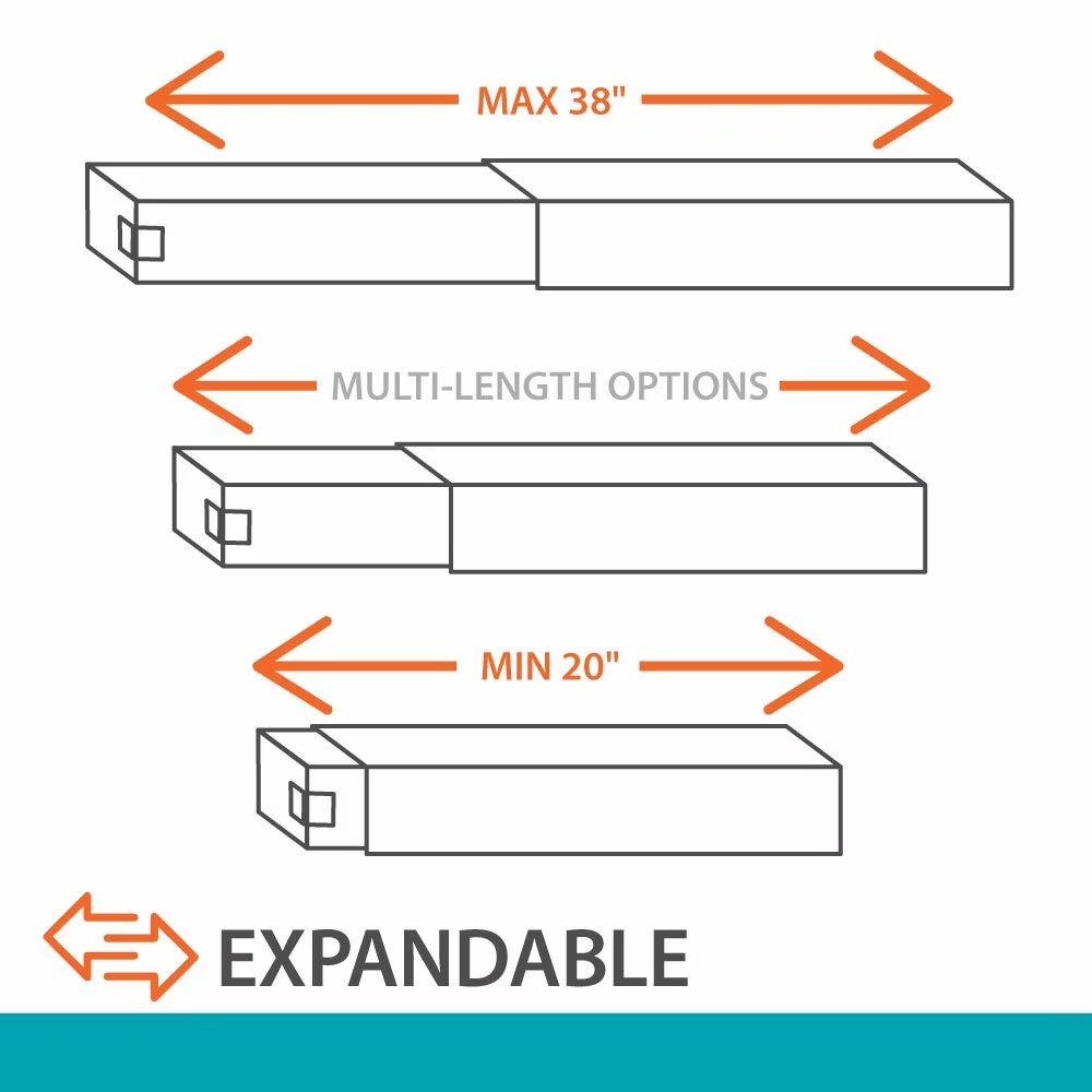 Corrugated Telescoping Square Mailing & Shipping Tube, (20”- 38″ X 2.5” X 2.5”),