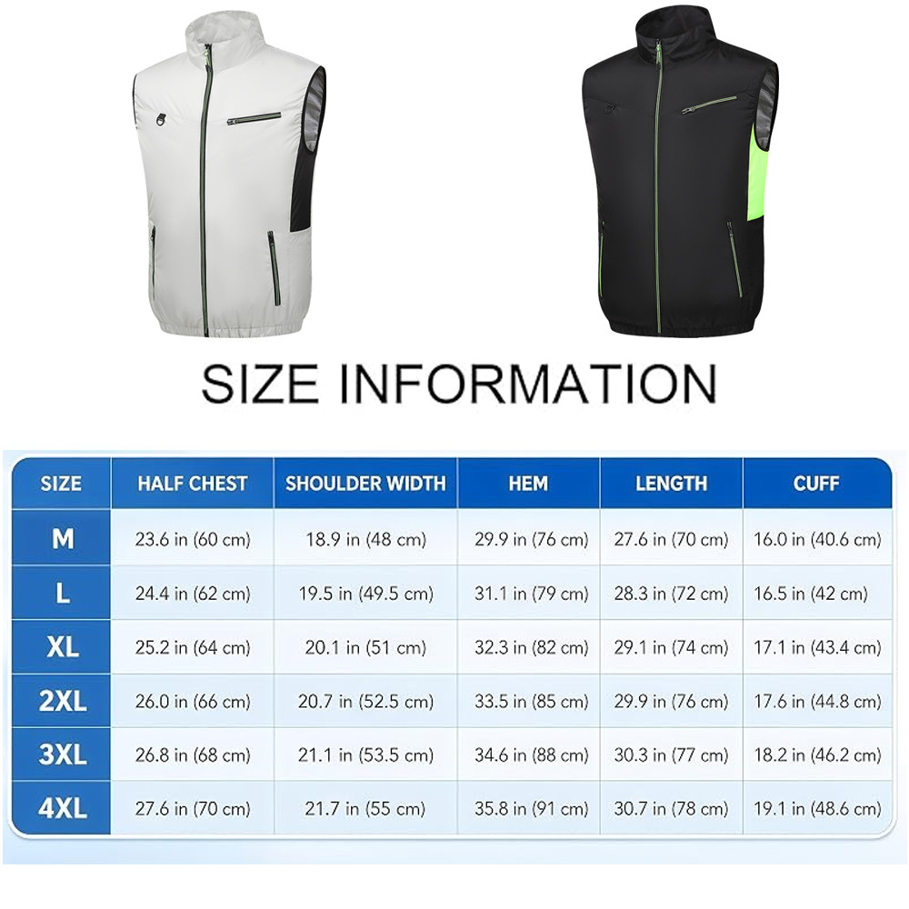 Cooling Vest Jacket w 4 Fans 20000mah Battery Pack Air Conditioner Vests Jacket