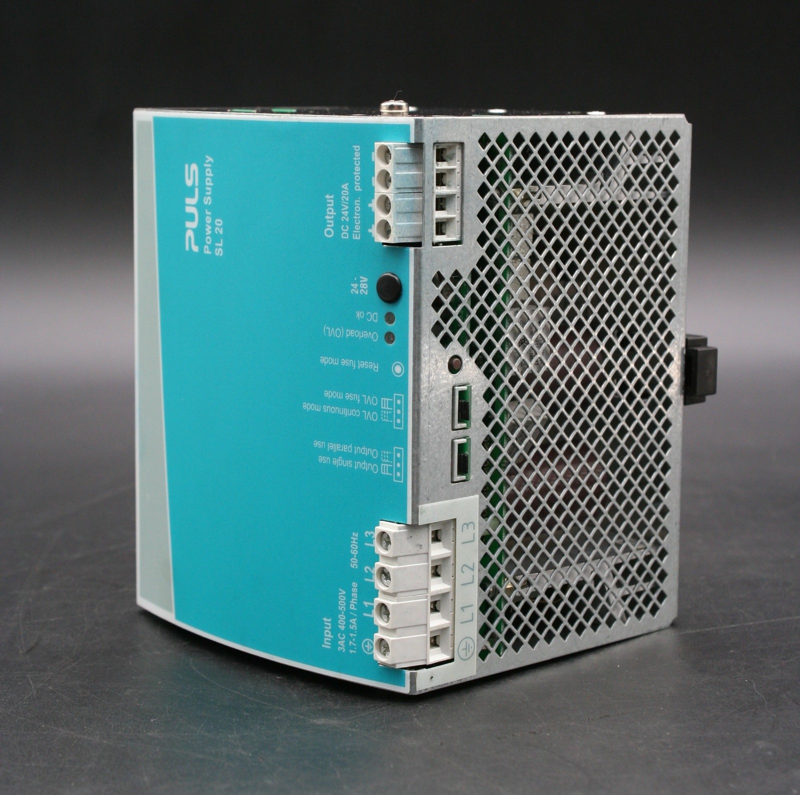 One (1) PULS SL20.310 Power Supply, 3 Phase, 480W, 400-500V AC, 24-28V DC