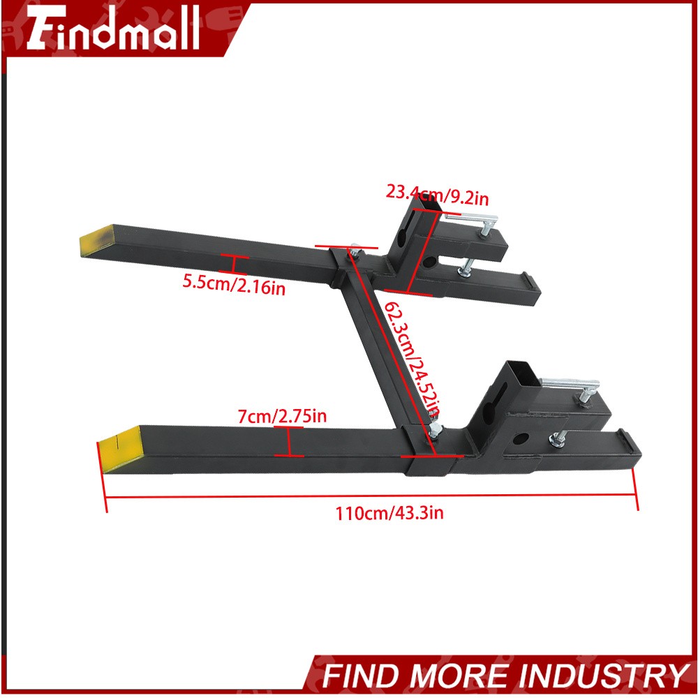 Findmall 43″ Clamp on Pallet Forks 2000lbs Heavy Duty Quick Attach Bucket Fork