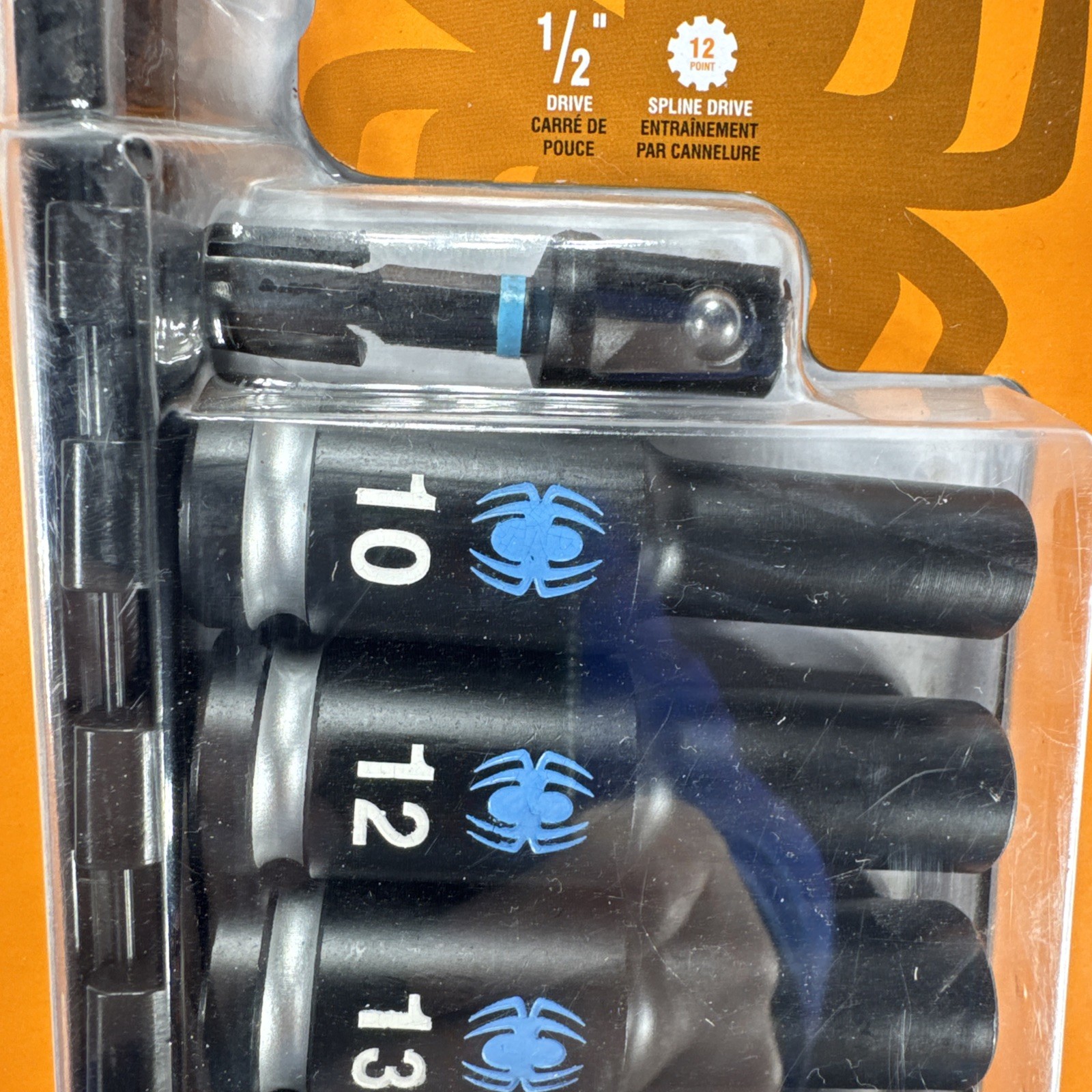 Spyder 10 Pcs Metric Deep Impact Socket Set 1/2” Drive New W/ 1/4” Adapter