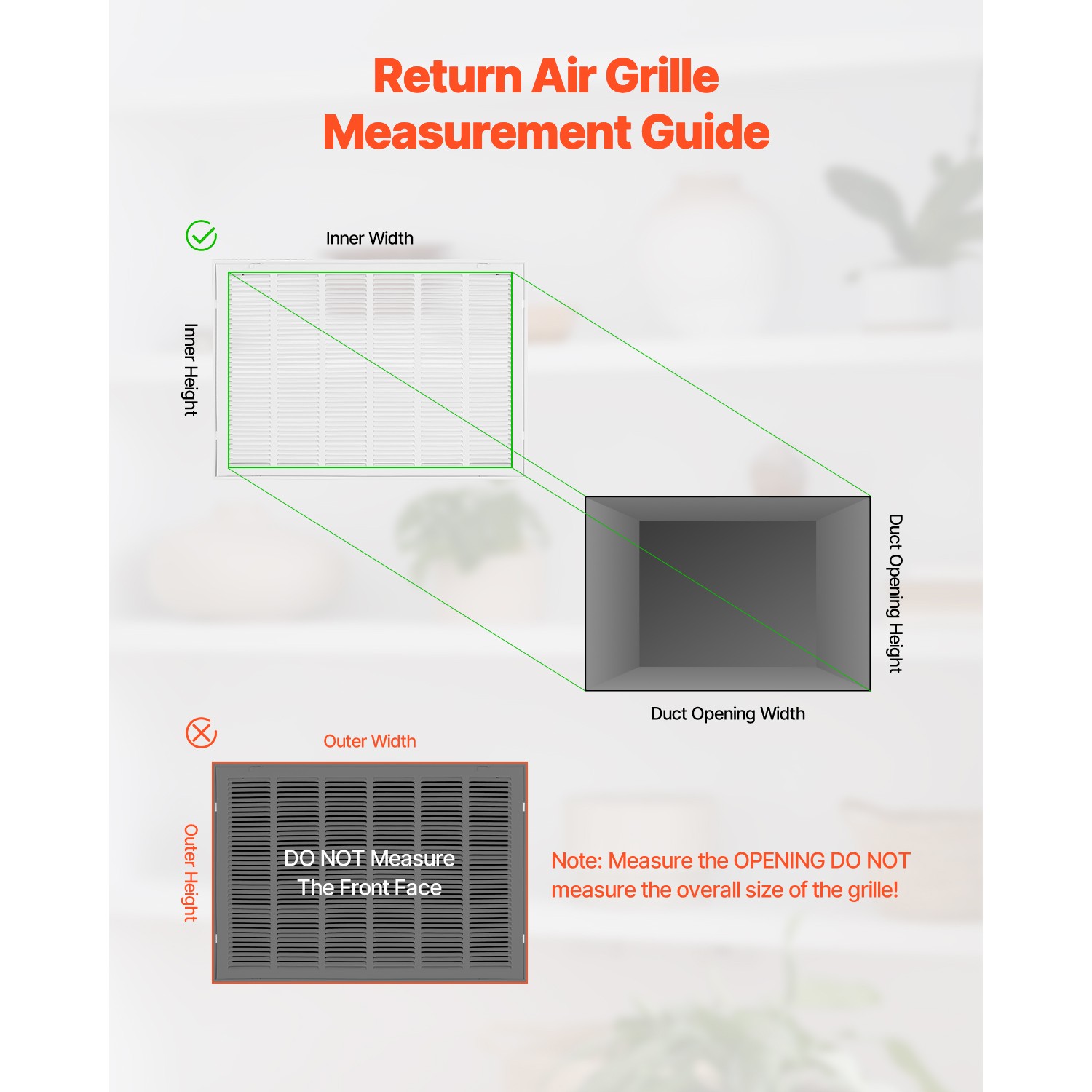 Return Air Filter Grille Fits W30 x H20 In Duct Opening Vent Cover