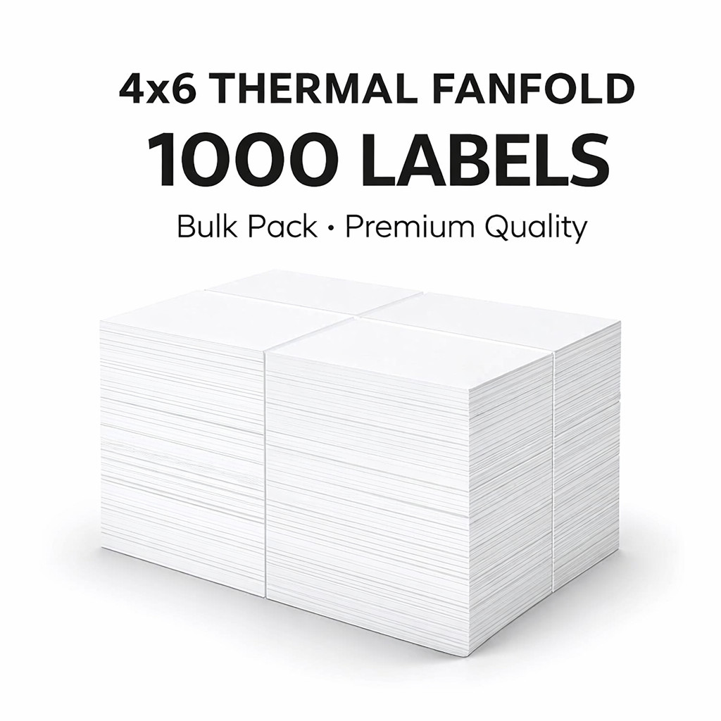 4×6 Thermal Fanfold Shipping Labels 1000 Bulk Premium for eCommerce