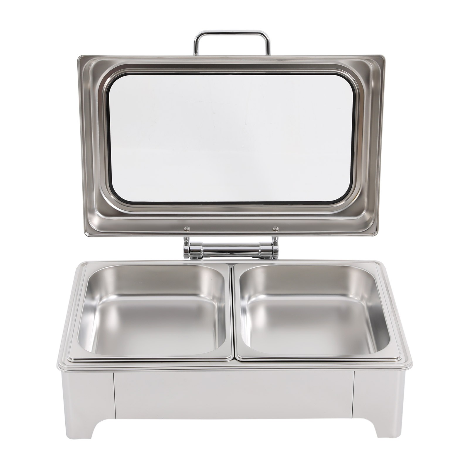 400W 9.5QT 2 Tray Stainless Steel Chafer Chafing Dish Catering Food Warmer Hotel