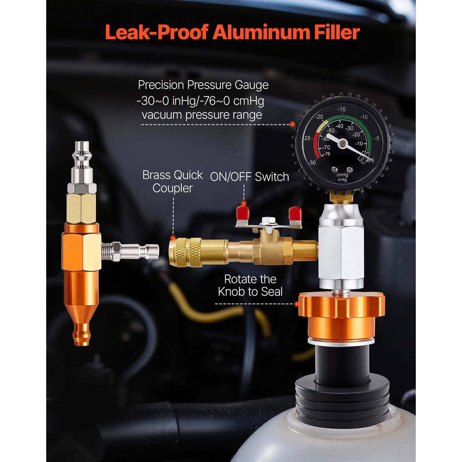 Uimoso Radiator Vacuum Refill Kit for Universal Car Cooling System Maintenance